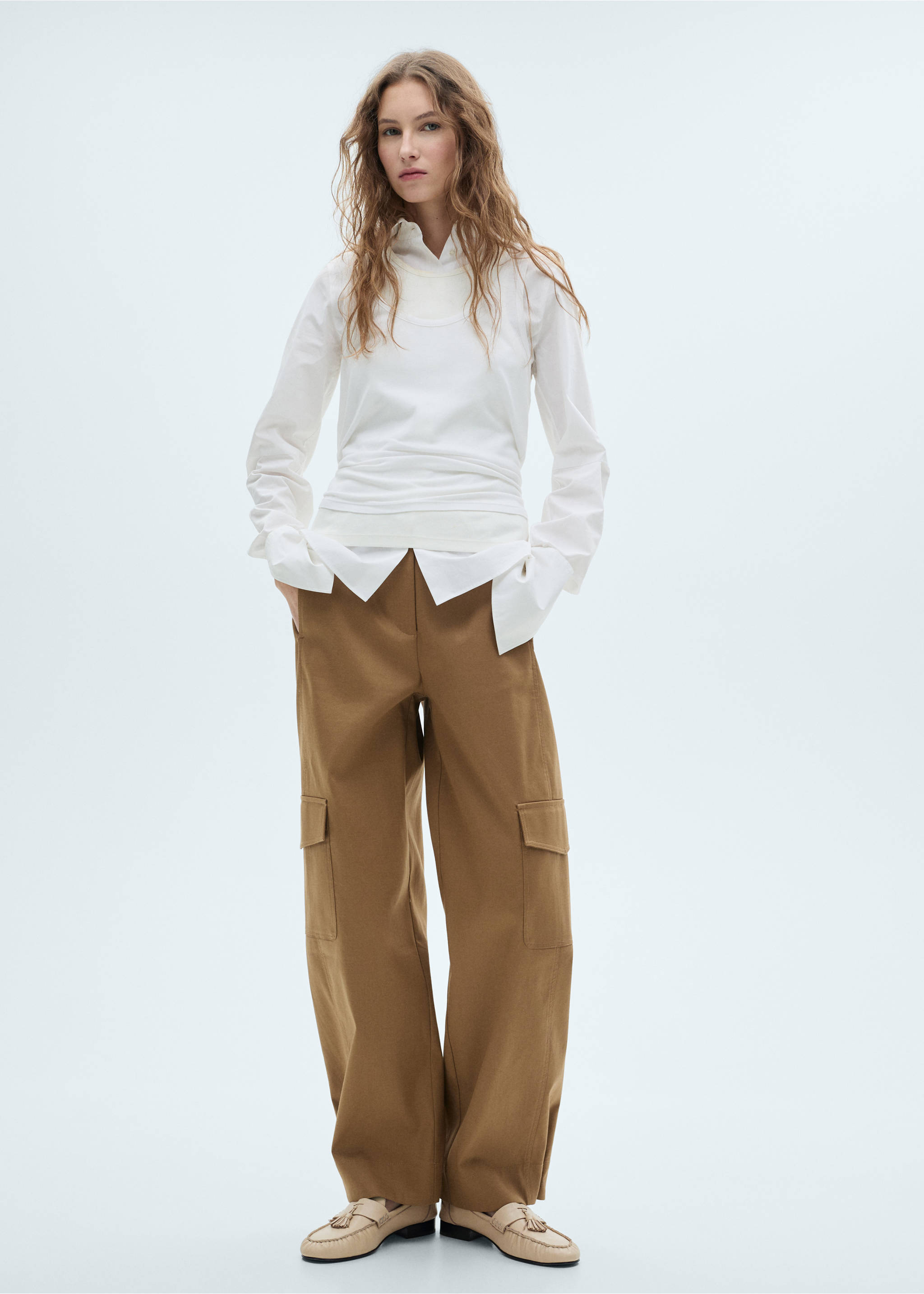 Leather moccasins with tassels - General plane, Beige. Ref: 87062888-00.