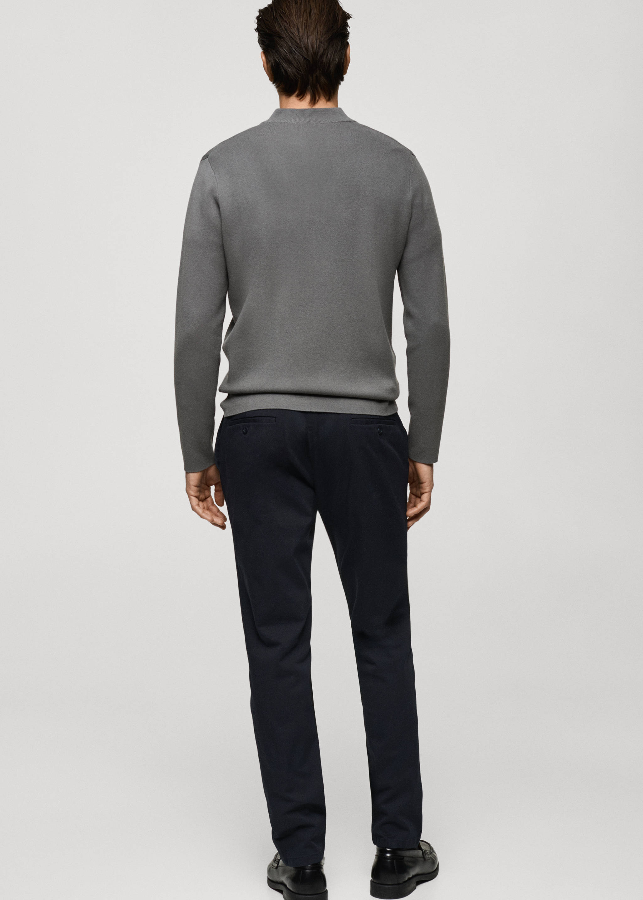 Perkins-neck sweater with zip - Reverse of the article
