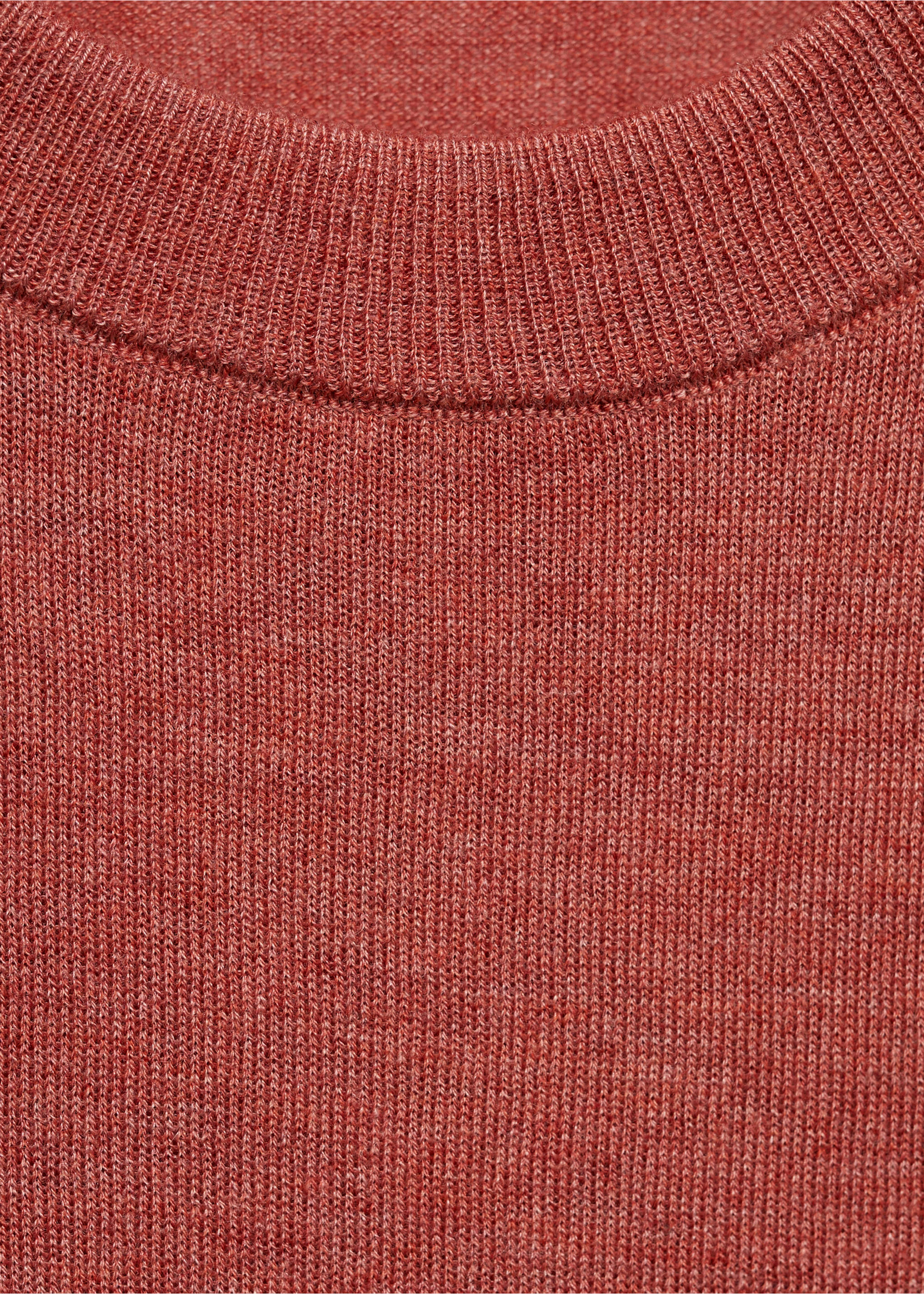 Round-neck knitted sweater - Details of the article 8, Medium Pink. Ref: 87062892-00.