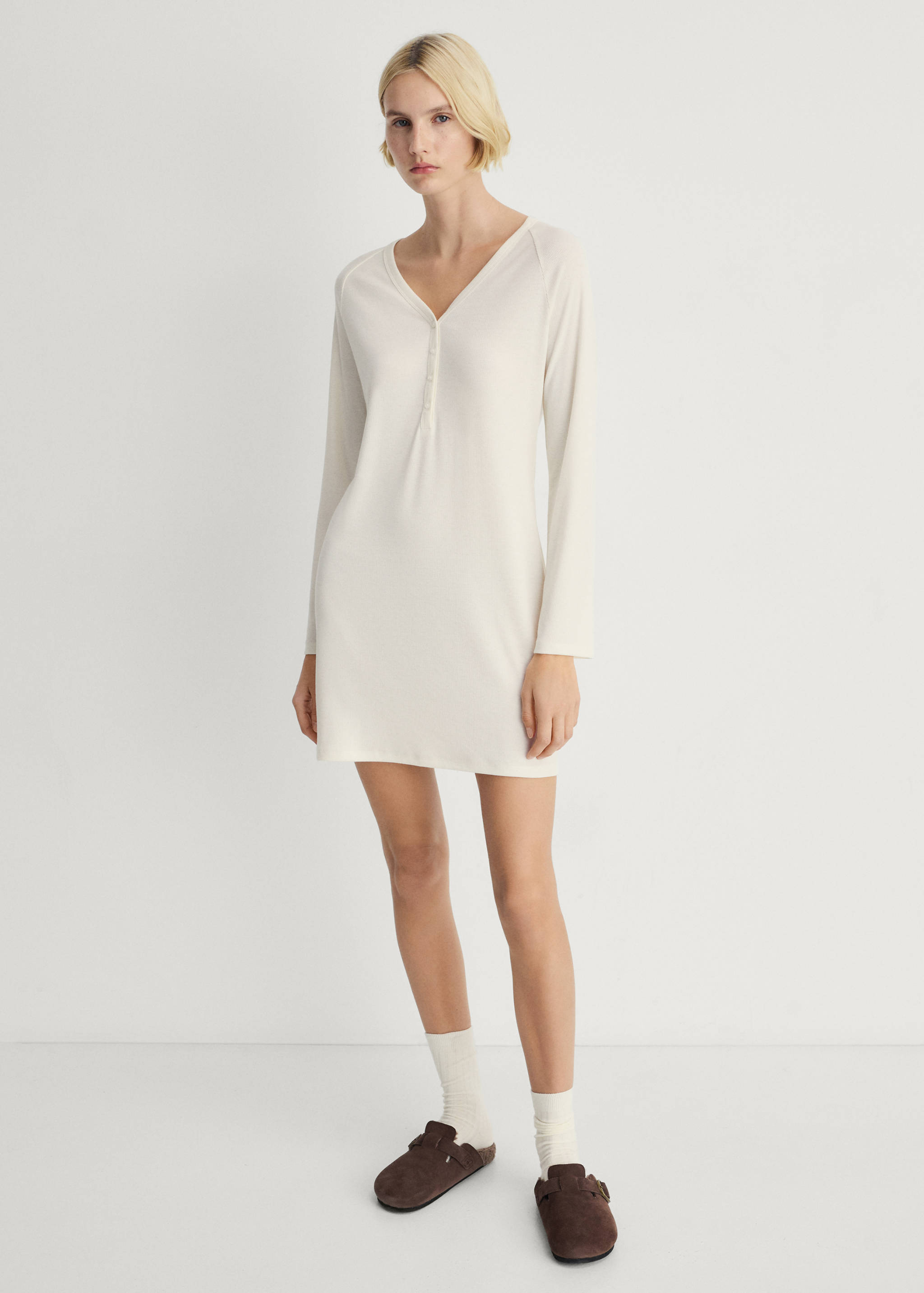 Rib-knit nightgown - General plane