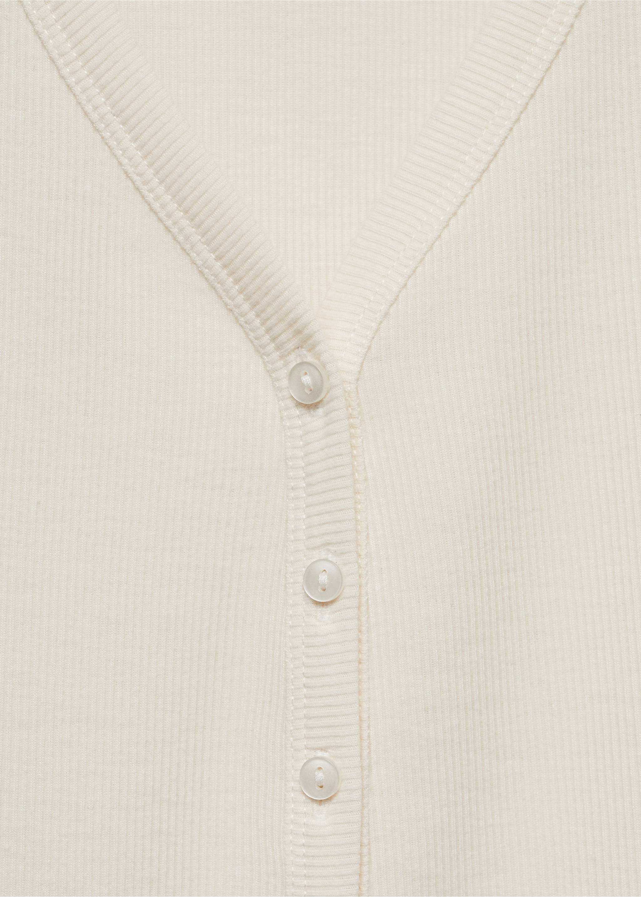 Rib-knit nightgown - Details of the article 8, Vanilla. Ref: 87062893-00.