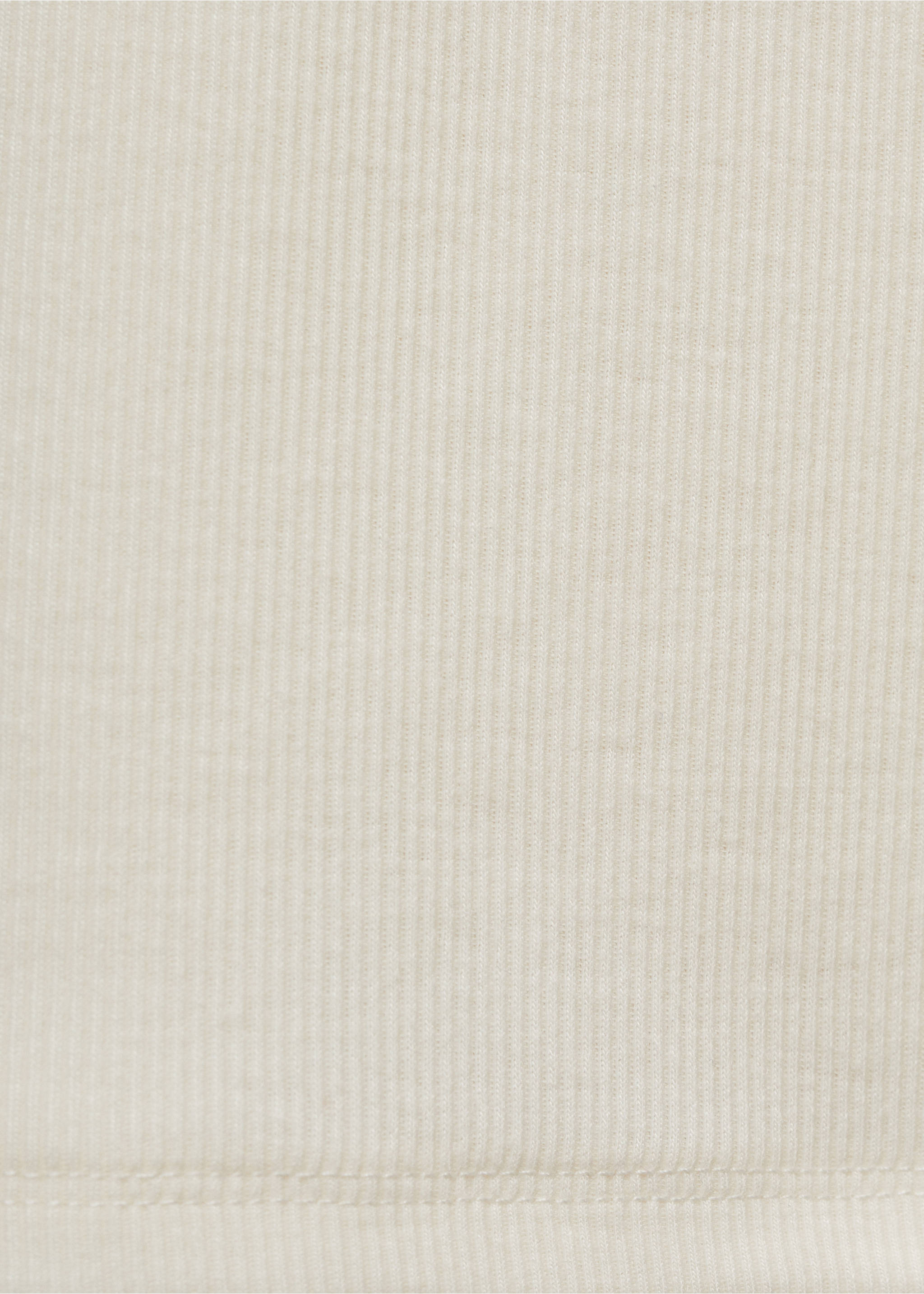 Rib-knit nightgown - Details of the article 0, Vanilla. Ref: 87062893-00.