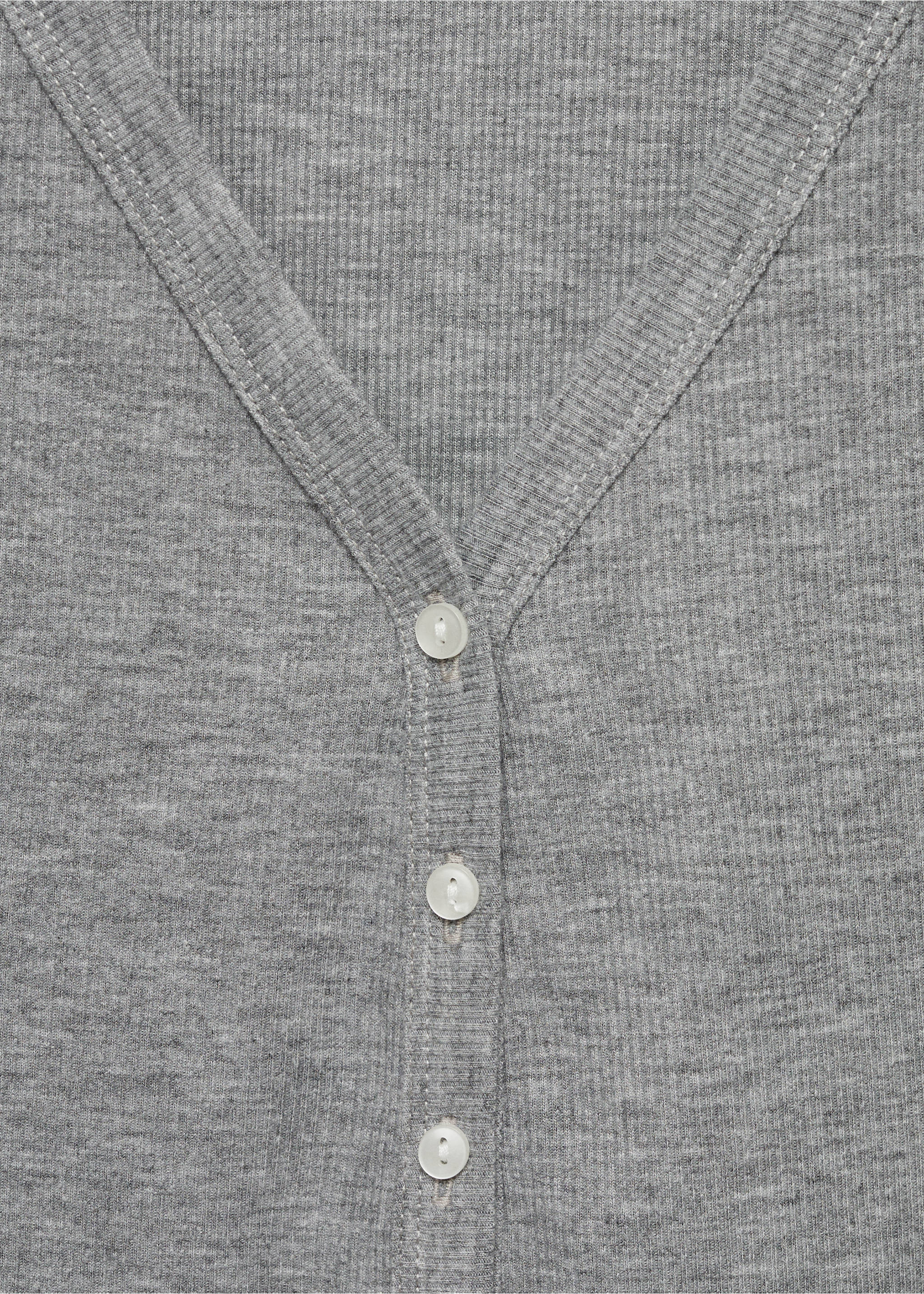 Rib-knit nightgown - Details of the article 8, Grey. Ref: 87062893-00.