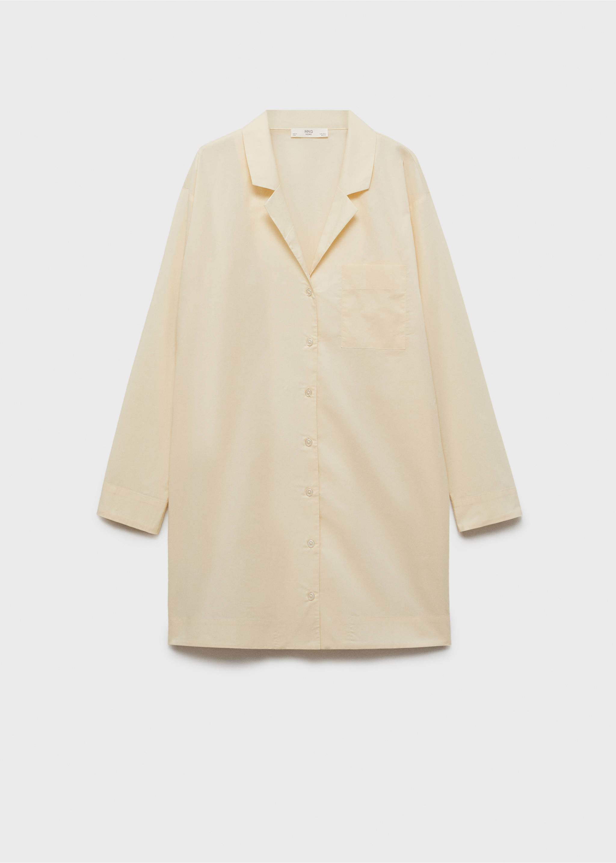 Garment-washed cotton nightgown - Article without model, Vanilla. Ref: 87062896-00.