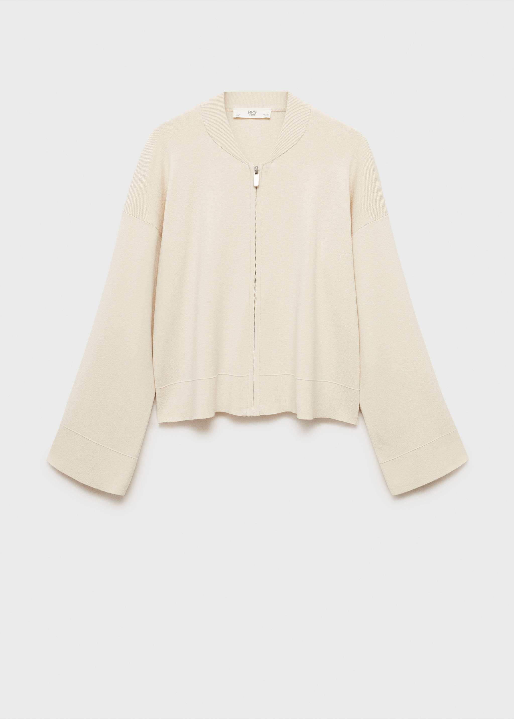 Gerippte Zip-Jacke - Artikel ohne Model, Hellgrau/Pastellgrau. Ref: 87062897-00.