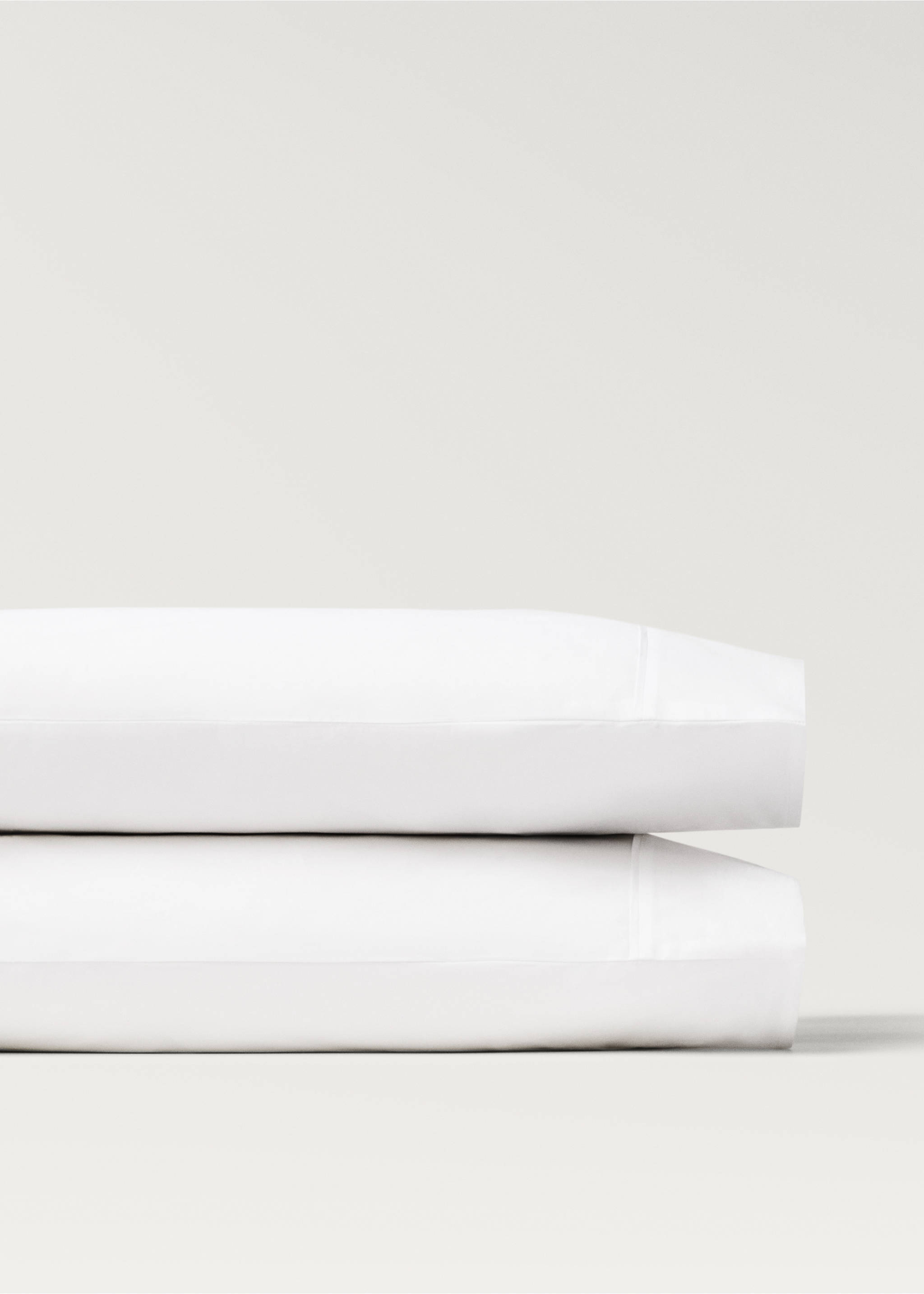 Deux taies d'oreiller percale de coton 300 fils 50x75 cm - Détail de l'article 1, Écru. Ref: 87062899-00.