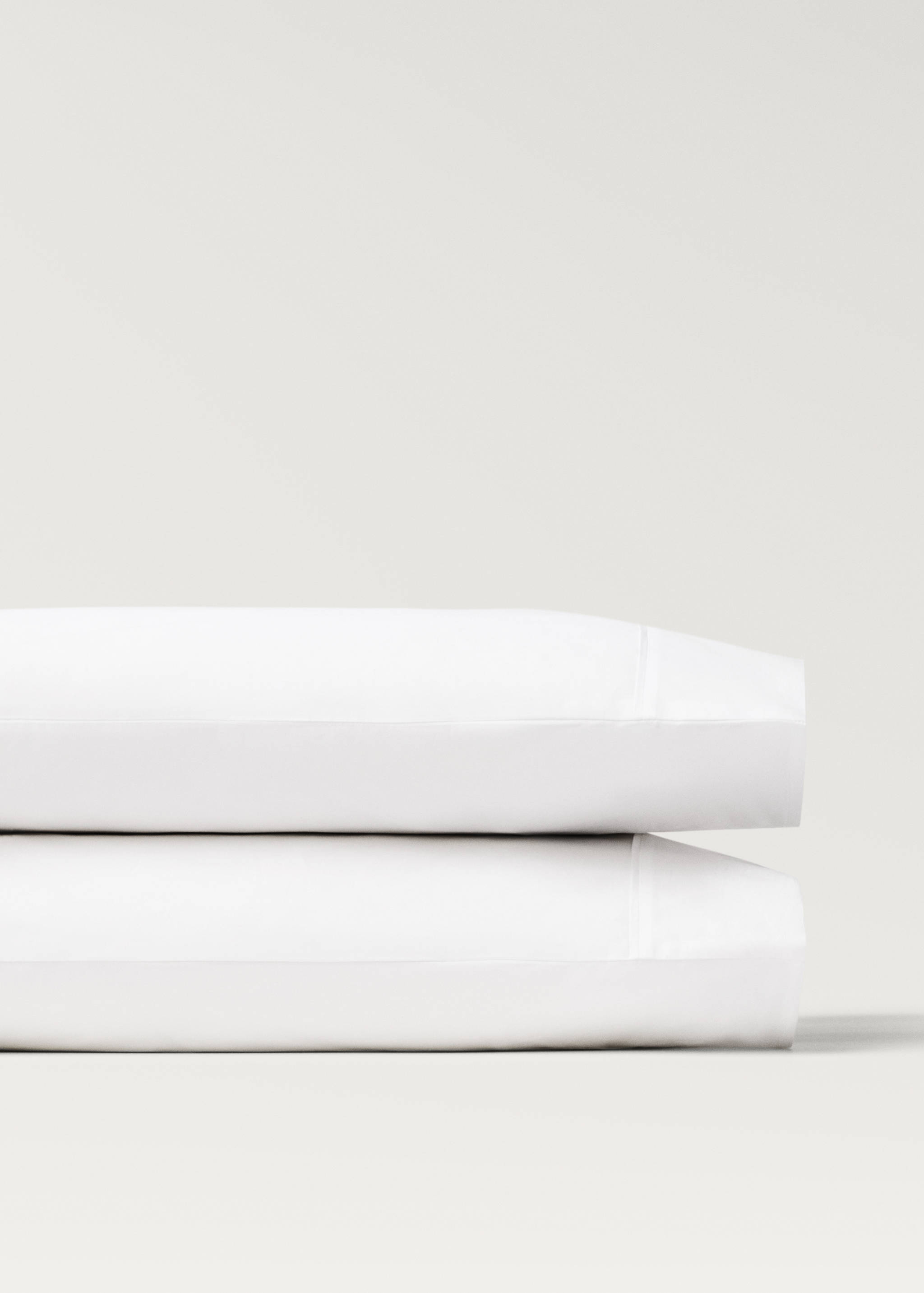 Deux taies d'oreiller percale de coton 300 fils 50x75 cm - Détail de l'article 1