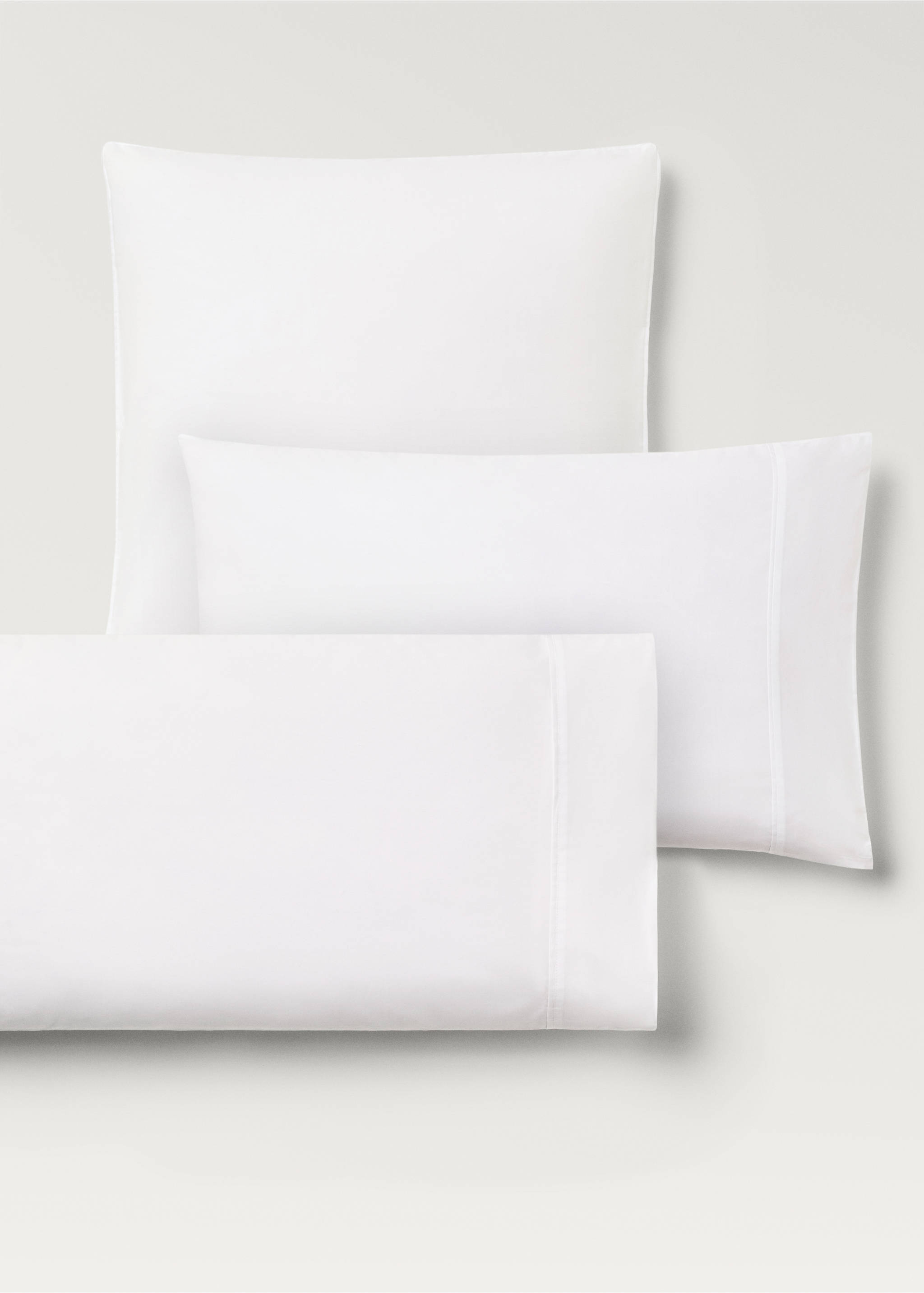 Deux taies d'oreiller percale de coton 300 fils 50x75 cm - Détail de l'article 4, Écru. Ref: 87062899-00.
