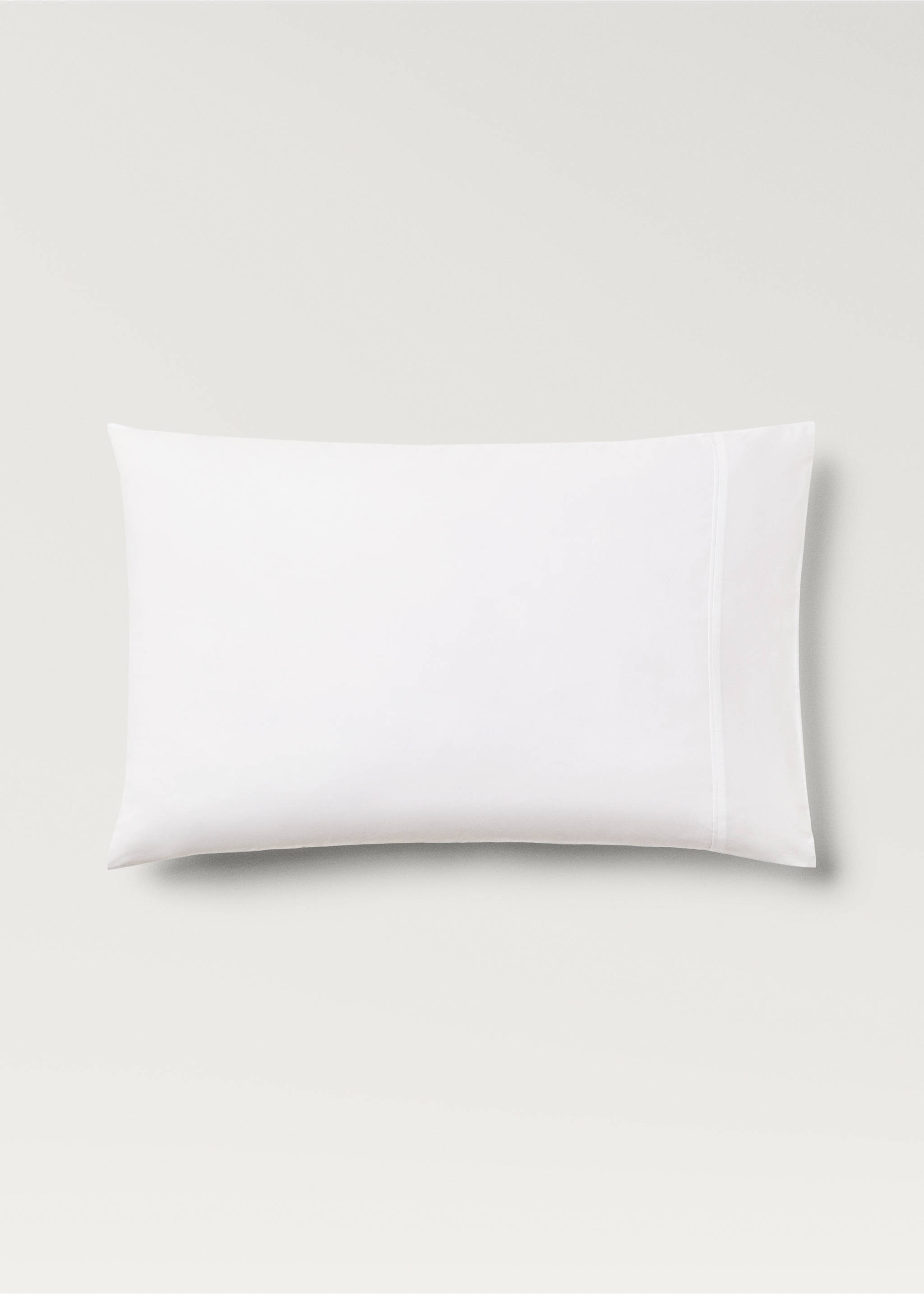 Deux taies d'oreiller percale de coton 300 fils 50x75 cm - Article sans modèle, Écru. Ref: 87062899-00.