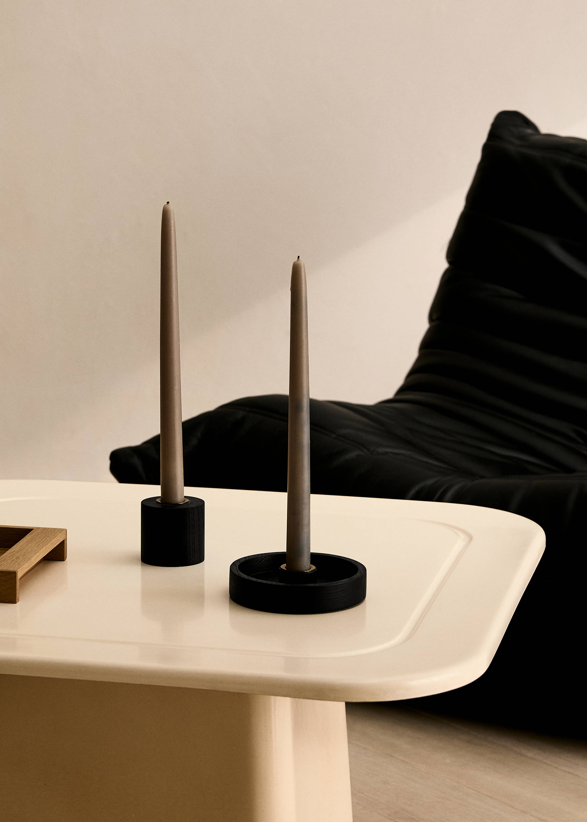 Rund ljusstake i trä - Allmän bild