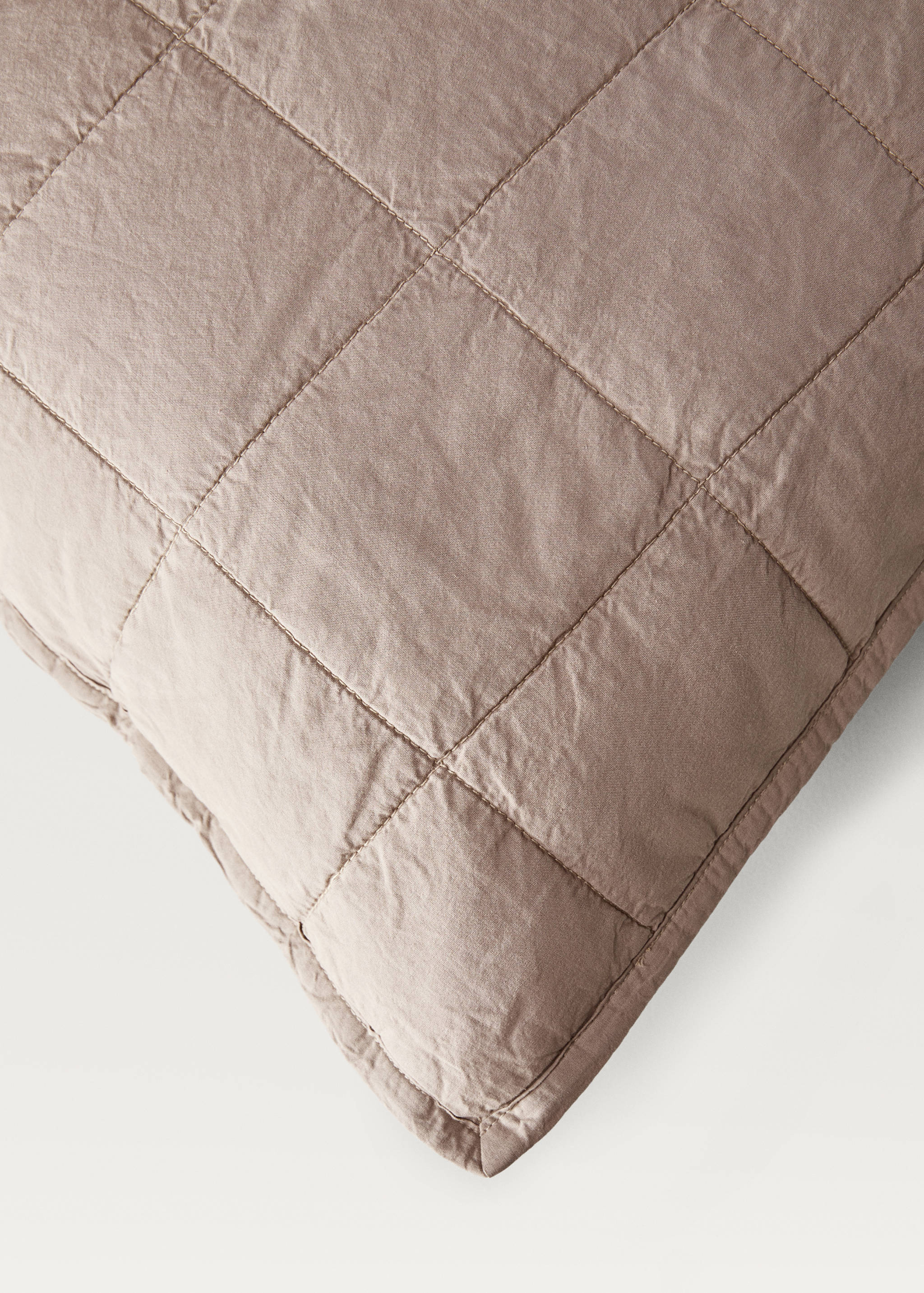 Cotton percale garment-dyed check cushion cover, 50x50 cm - Details of the article 3
