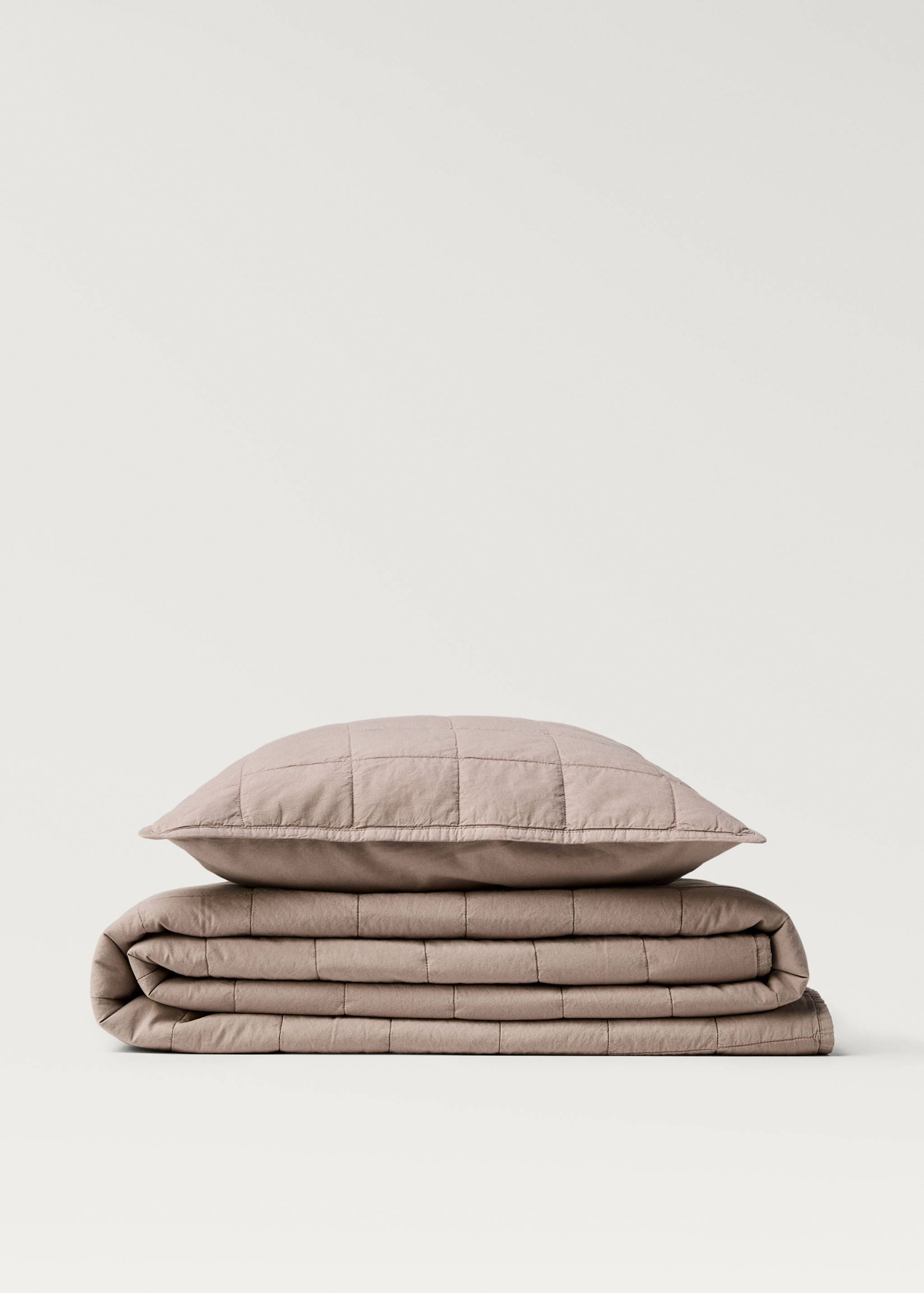 Cotton percale garment-dyed check cushion cover, 50x50 cm - Details of the article 5