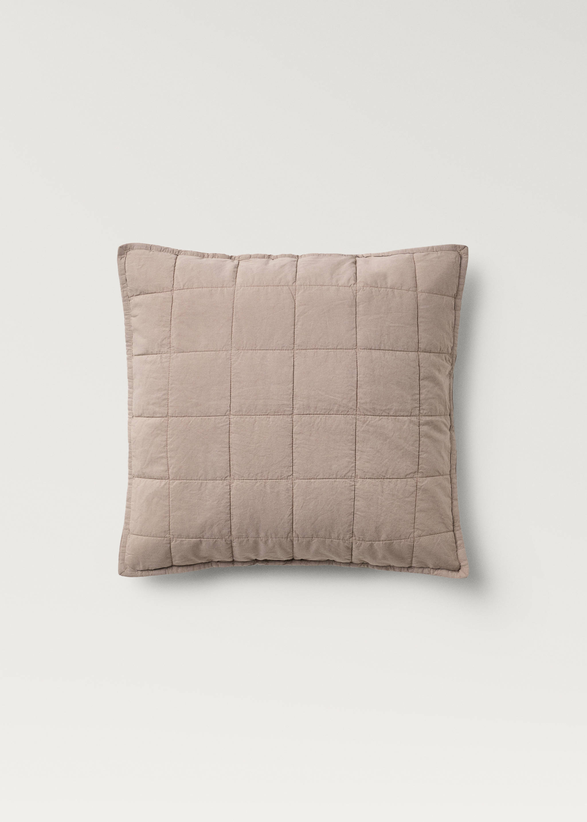 Cotton percale garment-dyed check cushion cover, 50x50 cm - Article without model