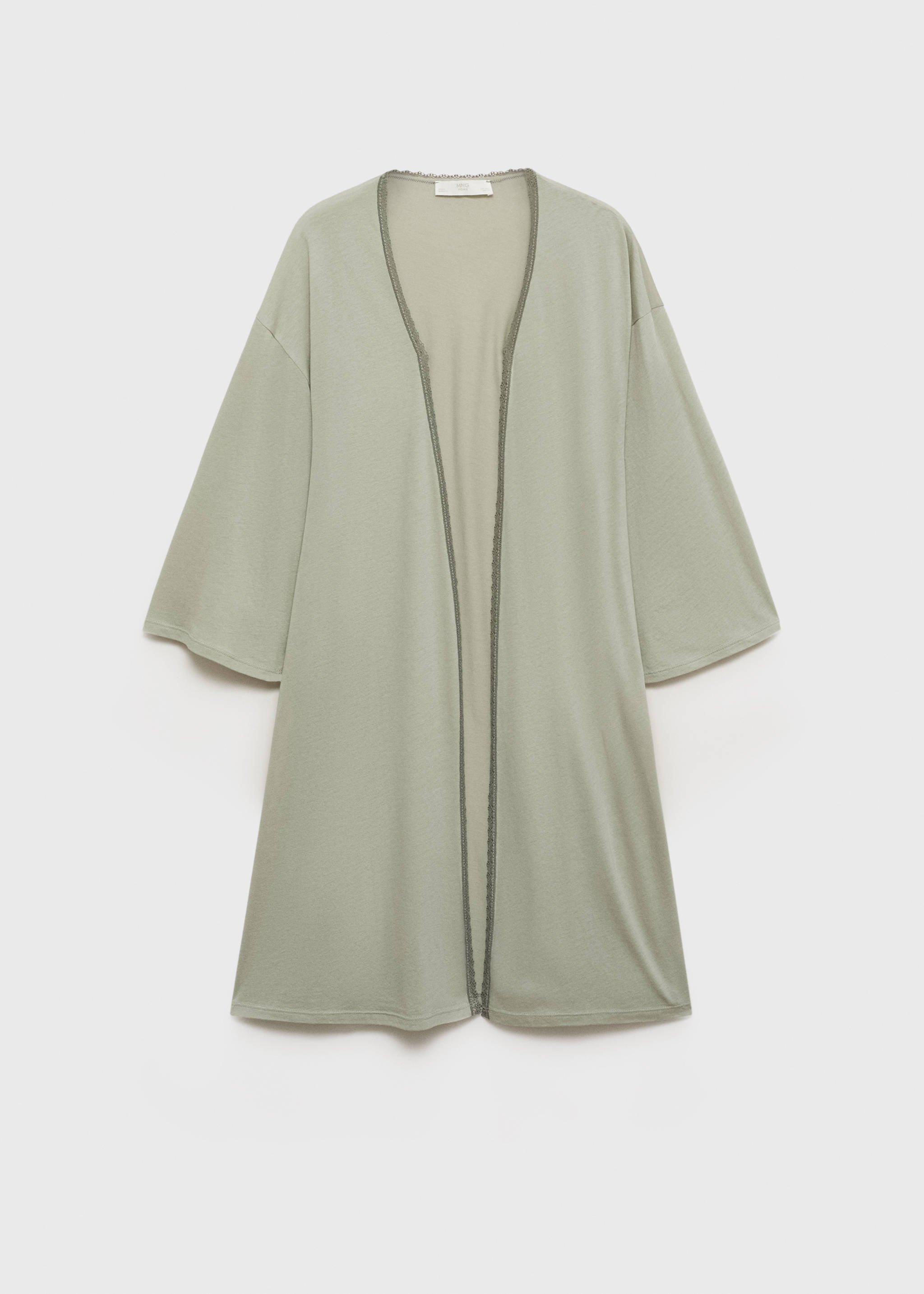 Cotton robe with contrasting lace - Article without model