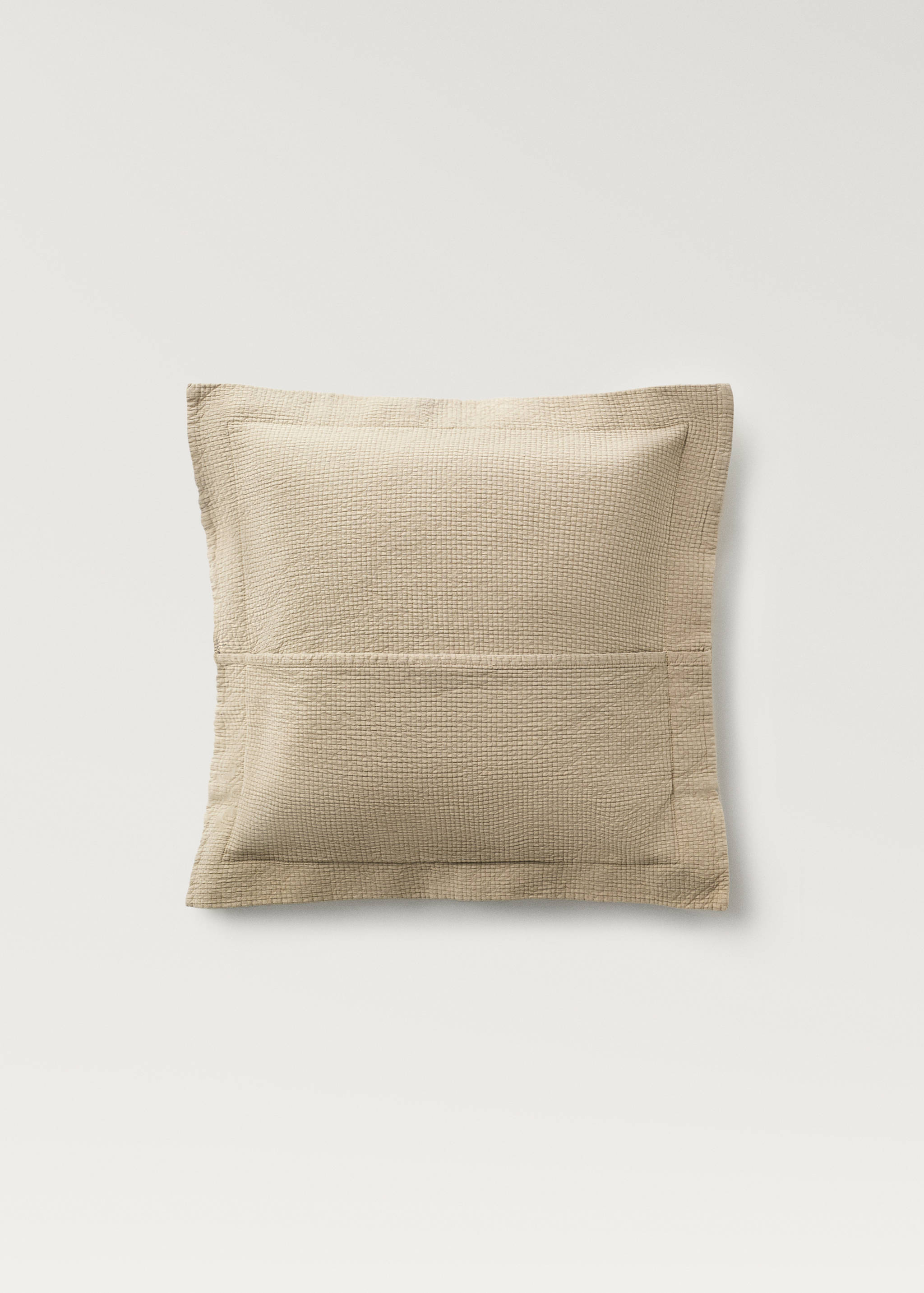 Cotton jacquard mini-check bed cushion cover, 50x50 cm - Details of the article 1