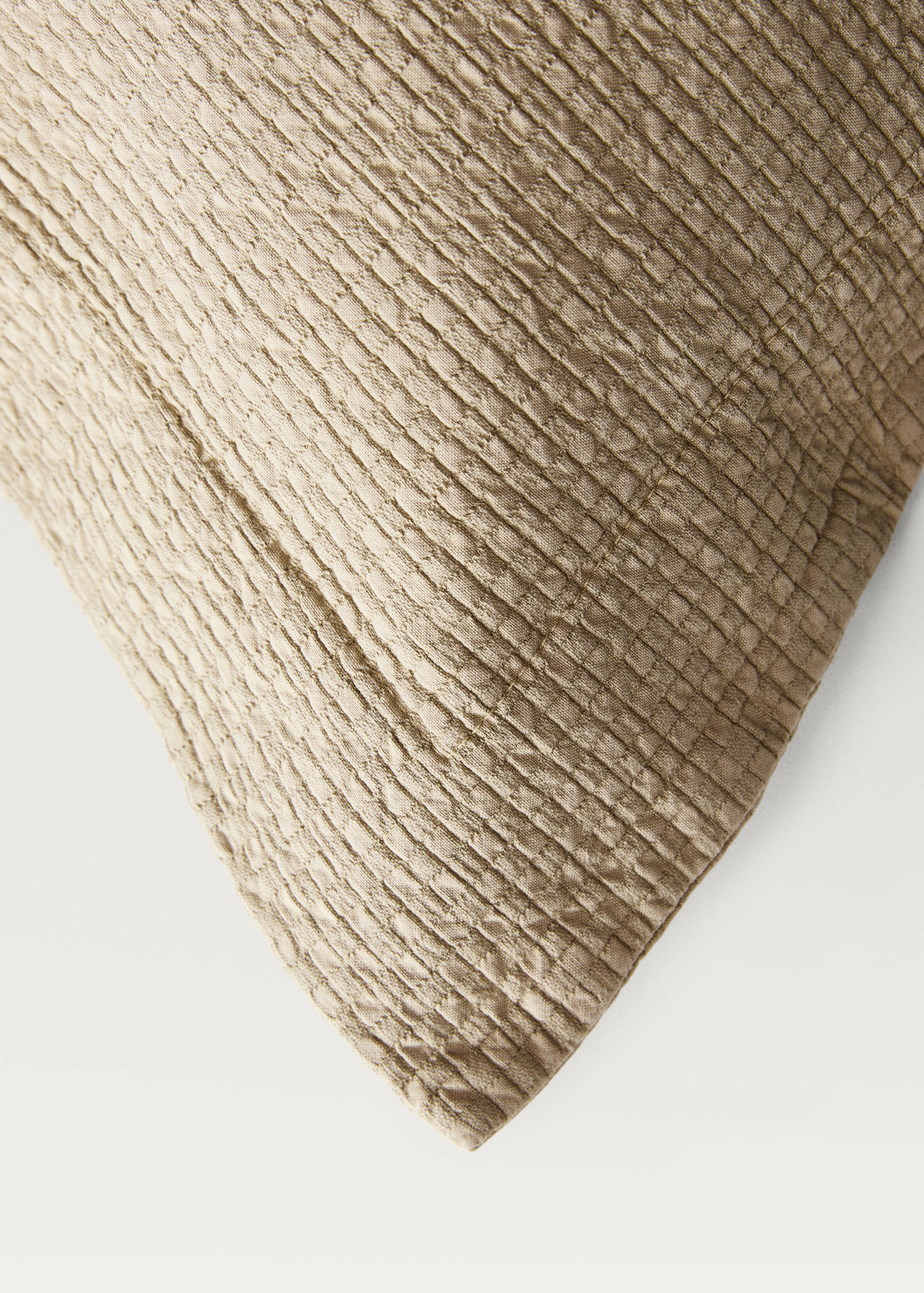 Cotton jacquard mini-check bed cushion cover, 50x50 cm - Details of the article 3