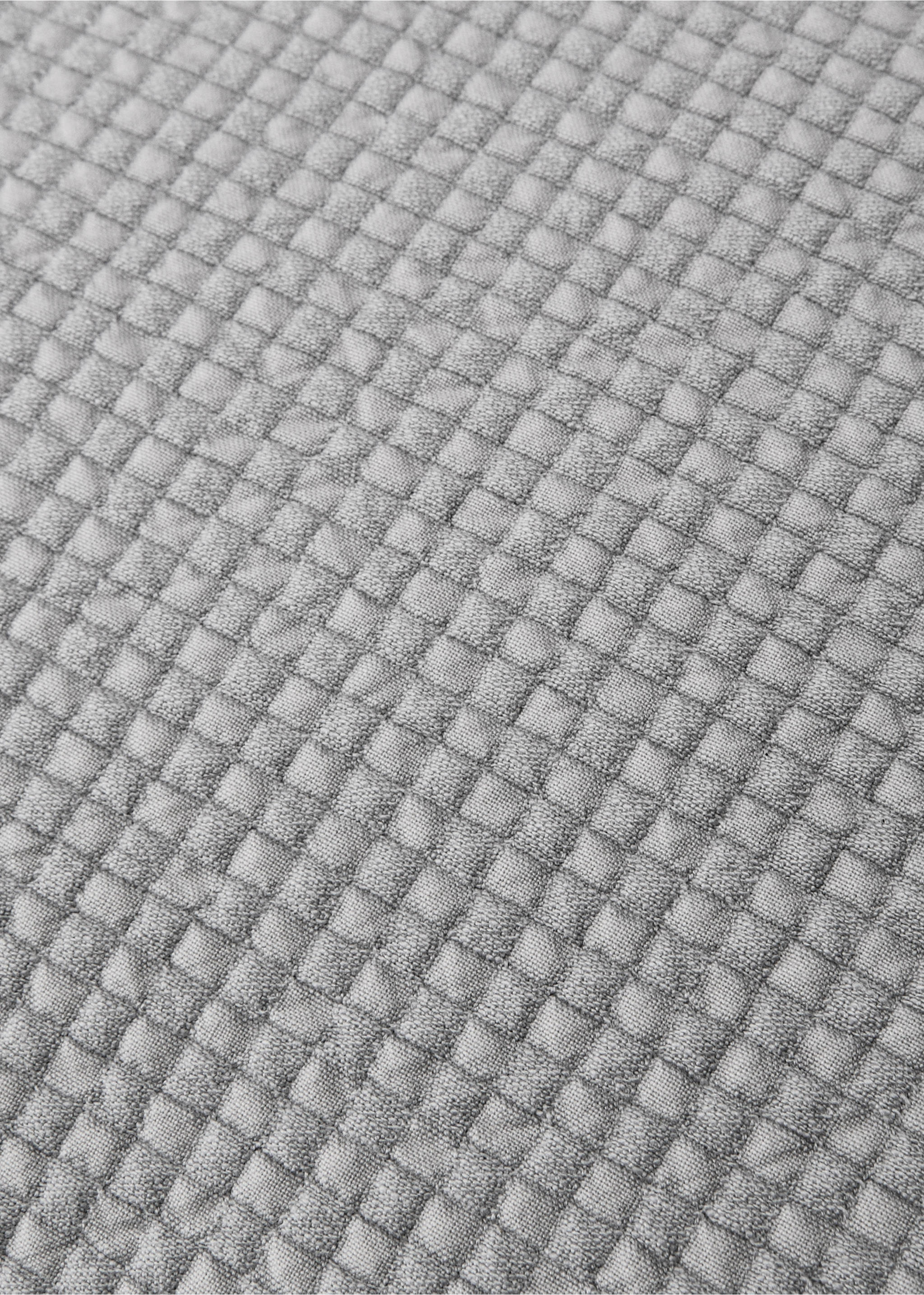 Cotton jacquard mini-check bed cushion cover, 50x50 cm - Details of the article 3, Grey. Ref: 87062944-00.