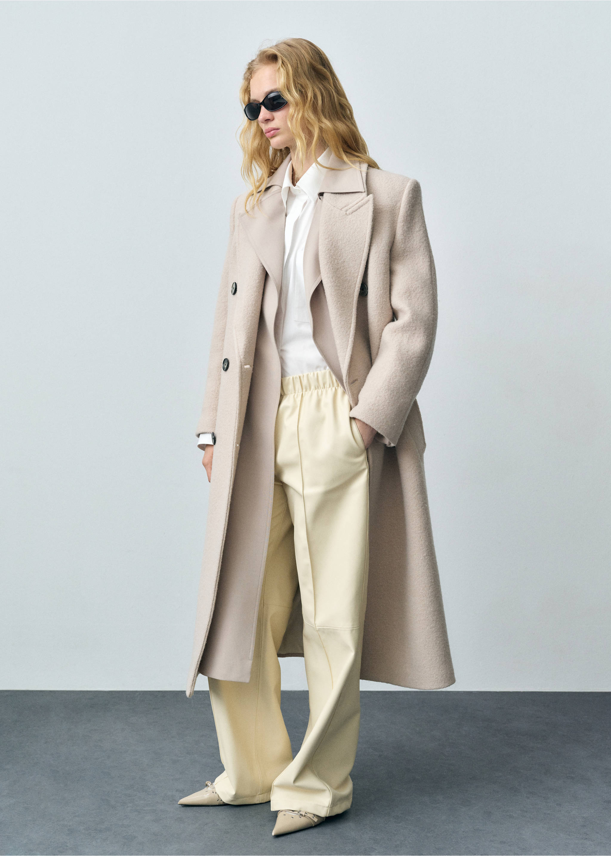 Oversized-Baumwollbluse - Allgemeine Ansicht, Cremeweiß. Ref: 87063274-00.