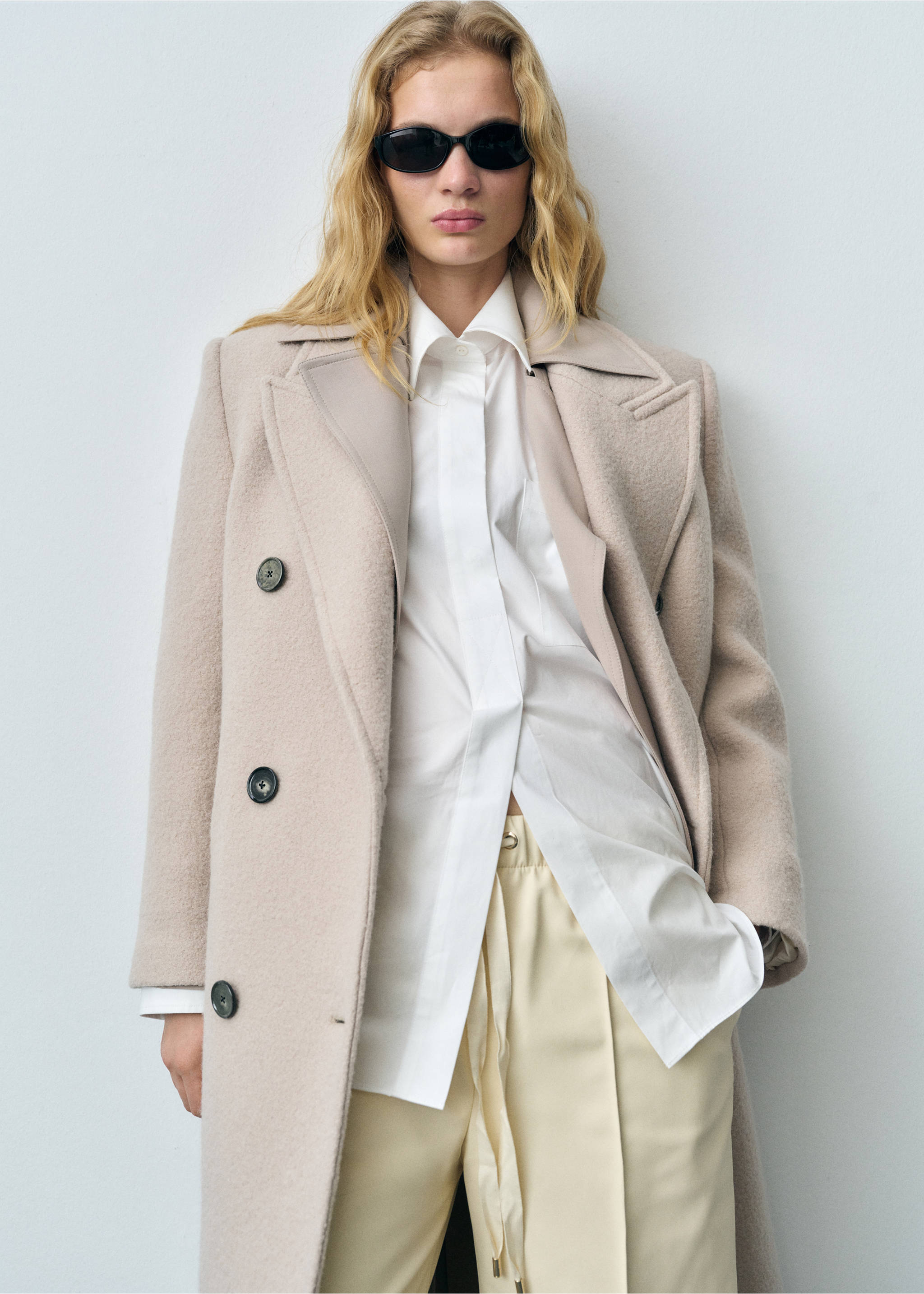 Oversized-Baumwollbluse - Detail des Artikels 1, Cremeweiß. Ref: 87063274-00.