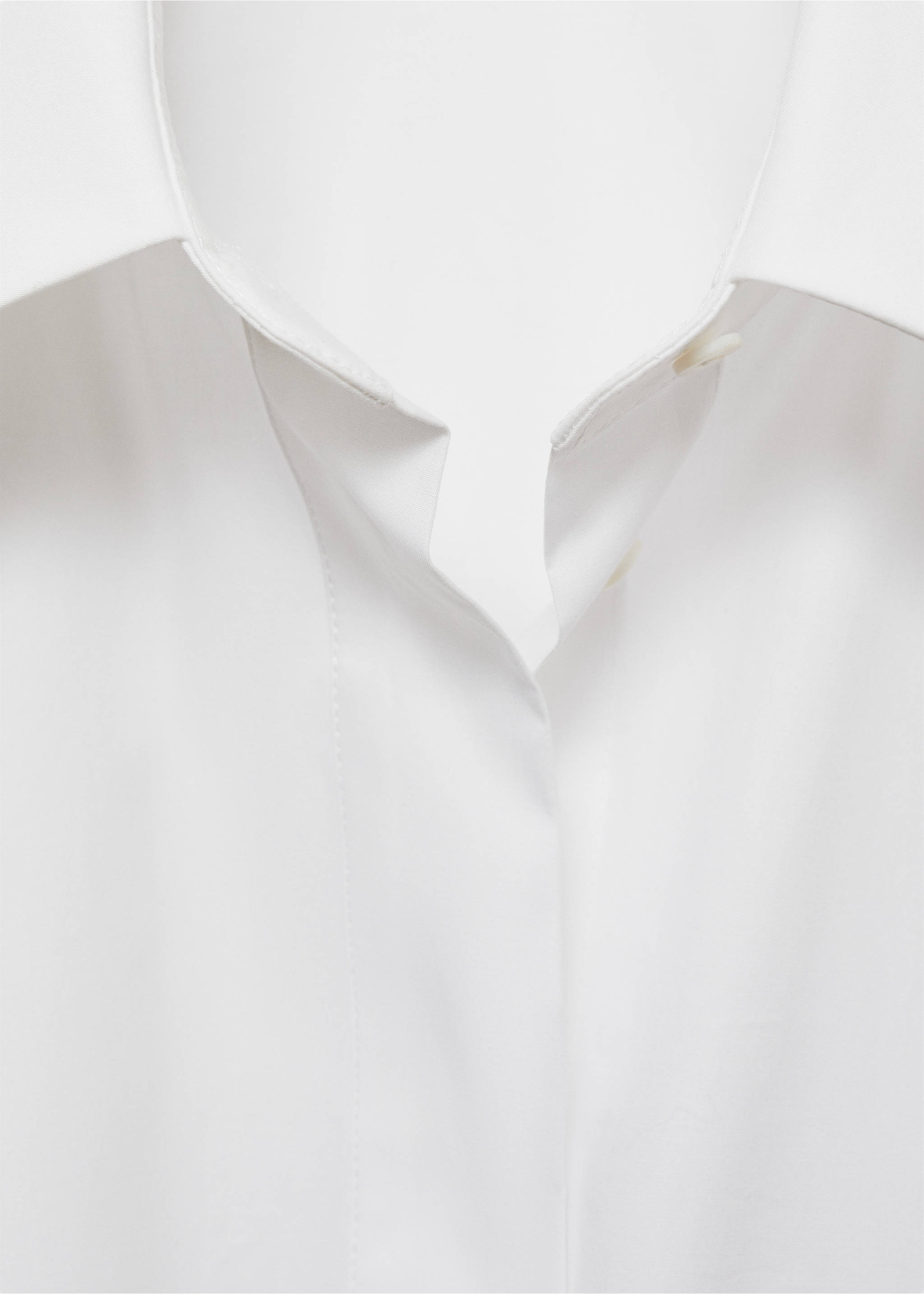 Oversized-Baumwollbluse - Detail des Artikels 8, Cremeweiß. Ref: 87063274-00.