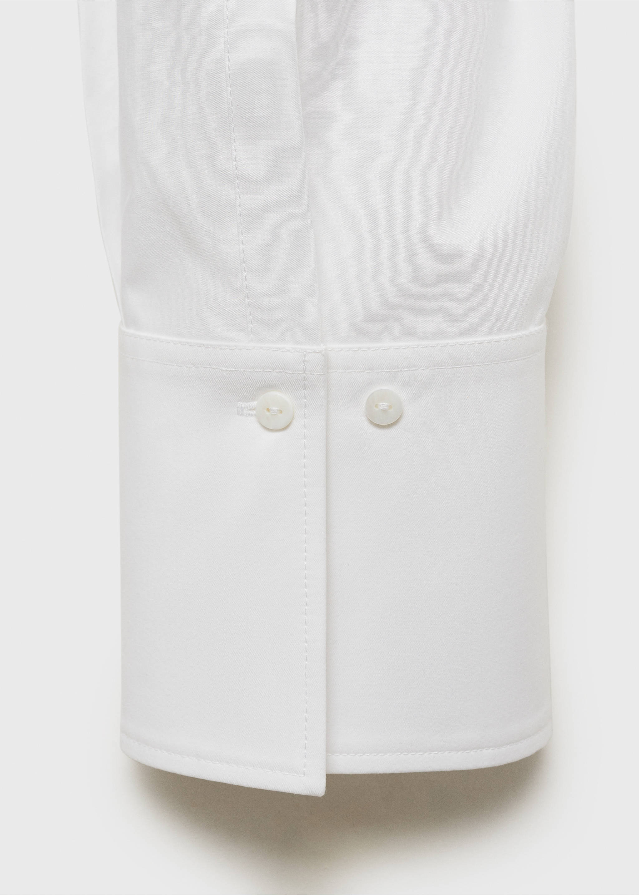Oversized-Baumwollbluse - Detail des Artikels 0, Cremeweiß. Ref: 87063274-00.