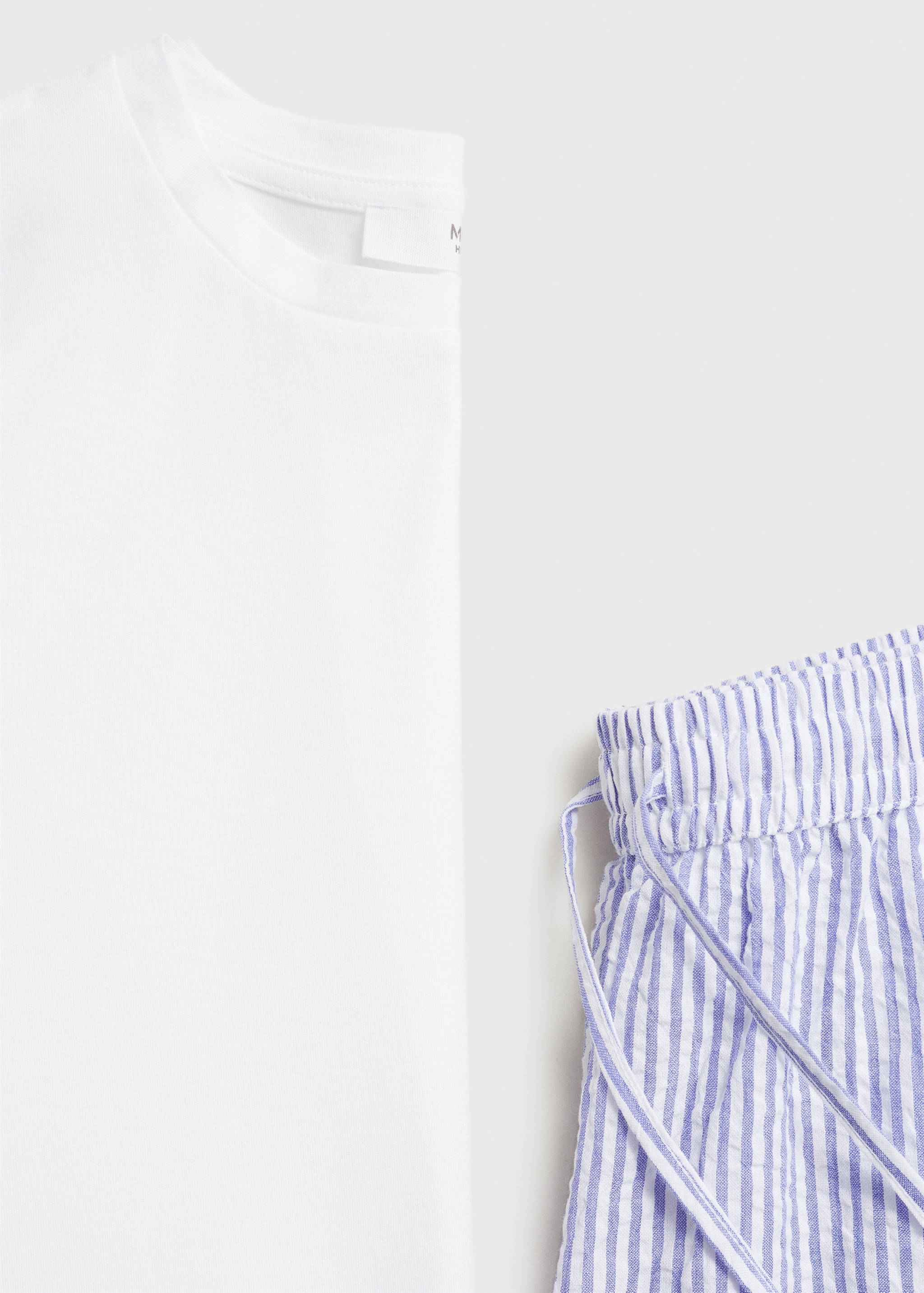 Two-piece striped seersucker pyjama shorts - Details of the article 8
