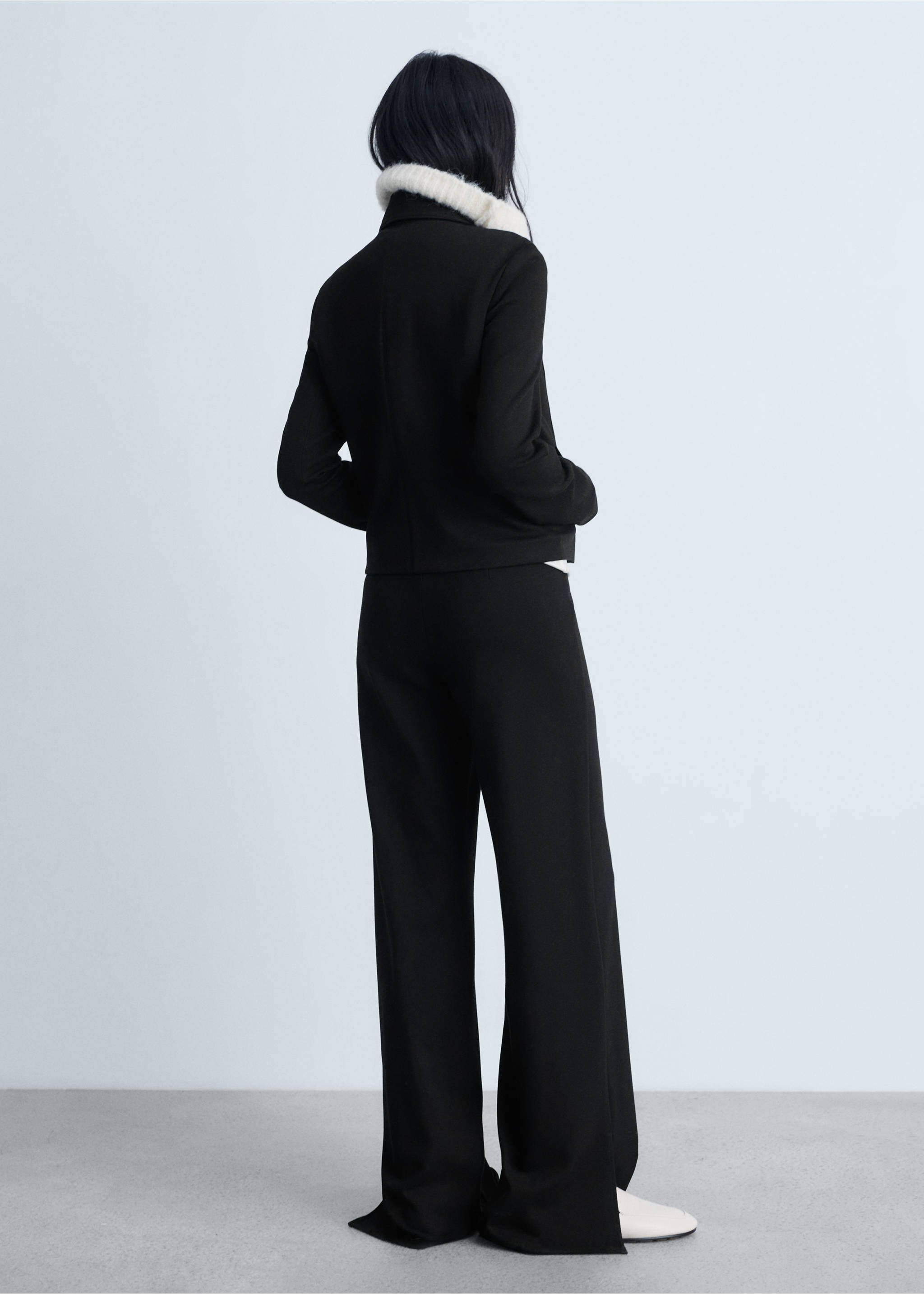 Pantalons wideleg vora obertures - Revers de l'article, Negre. Ref: 87063277-00.