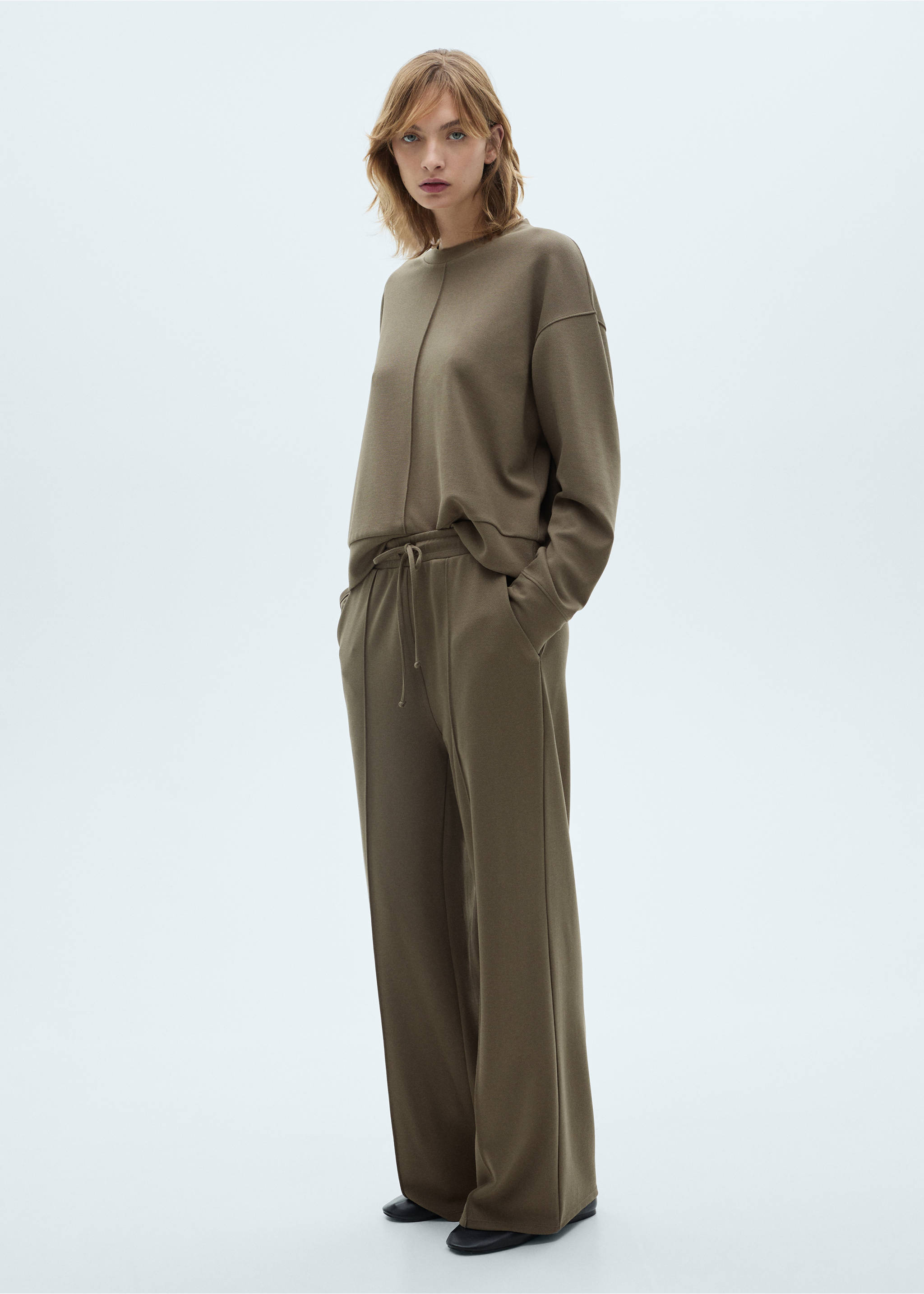 Wide leg jogger trousers - General plane, Khaki. Ref: 87063280-00.