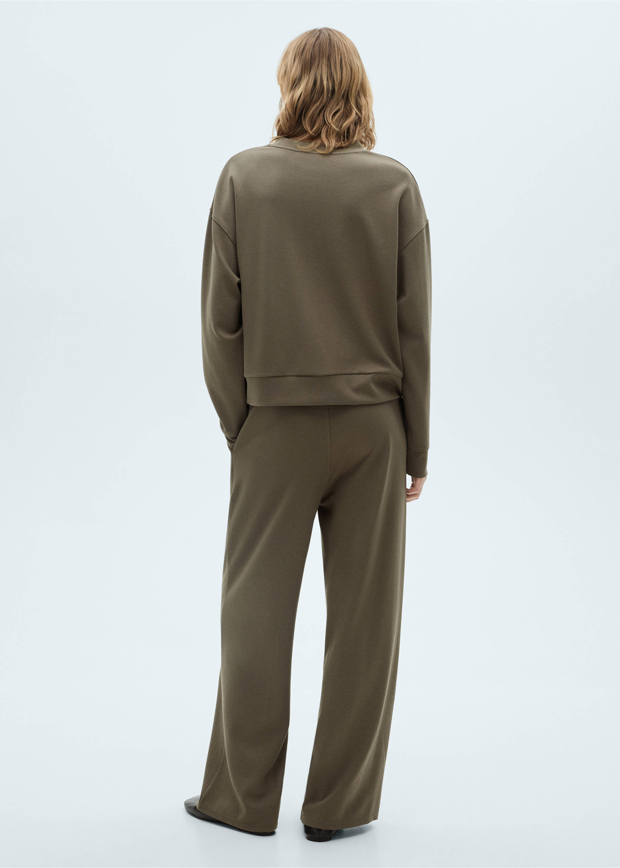 Wide leg jogger trousers - Reverse of the article, Khaki. Ref: 87063280-00.
