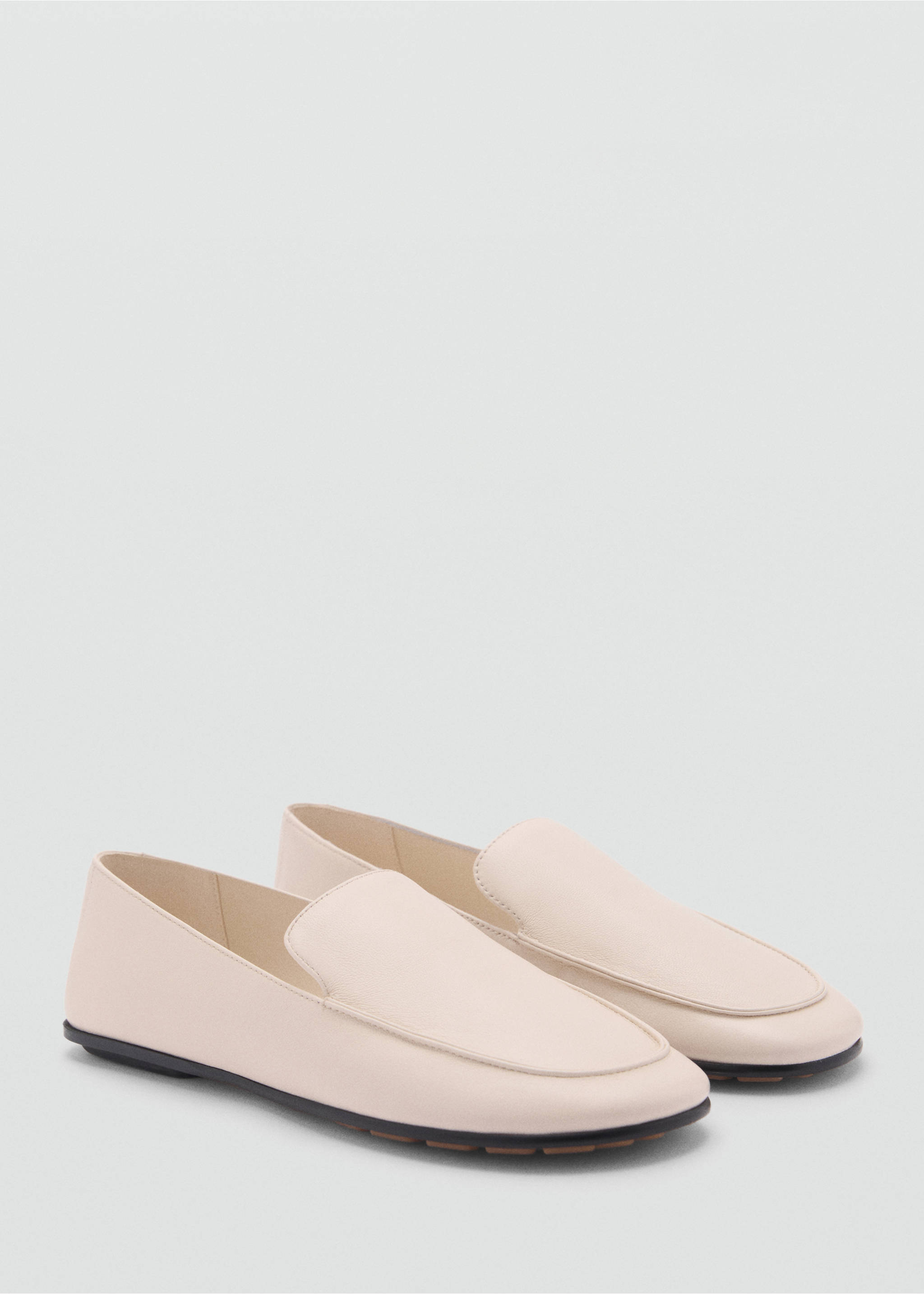 Leather loafers - Medium plane, White. Ref: 87063284-00.