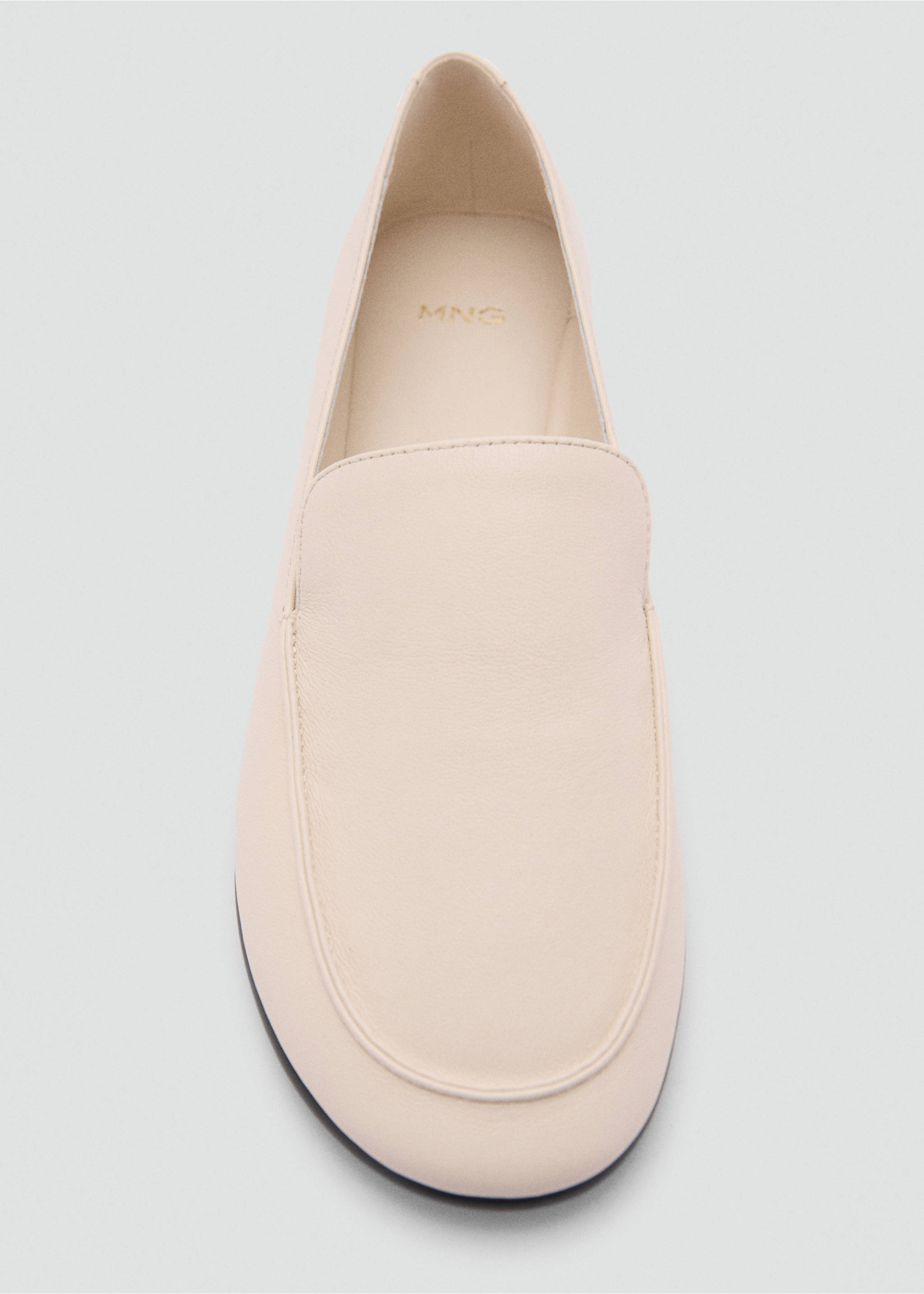Leather loafers - Details of the article 3, White. Ref: 87063284-00.
