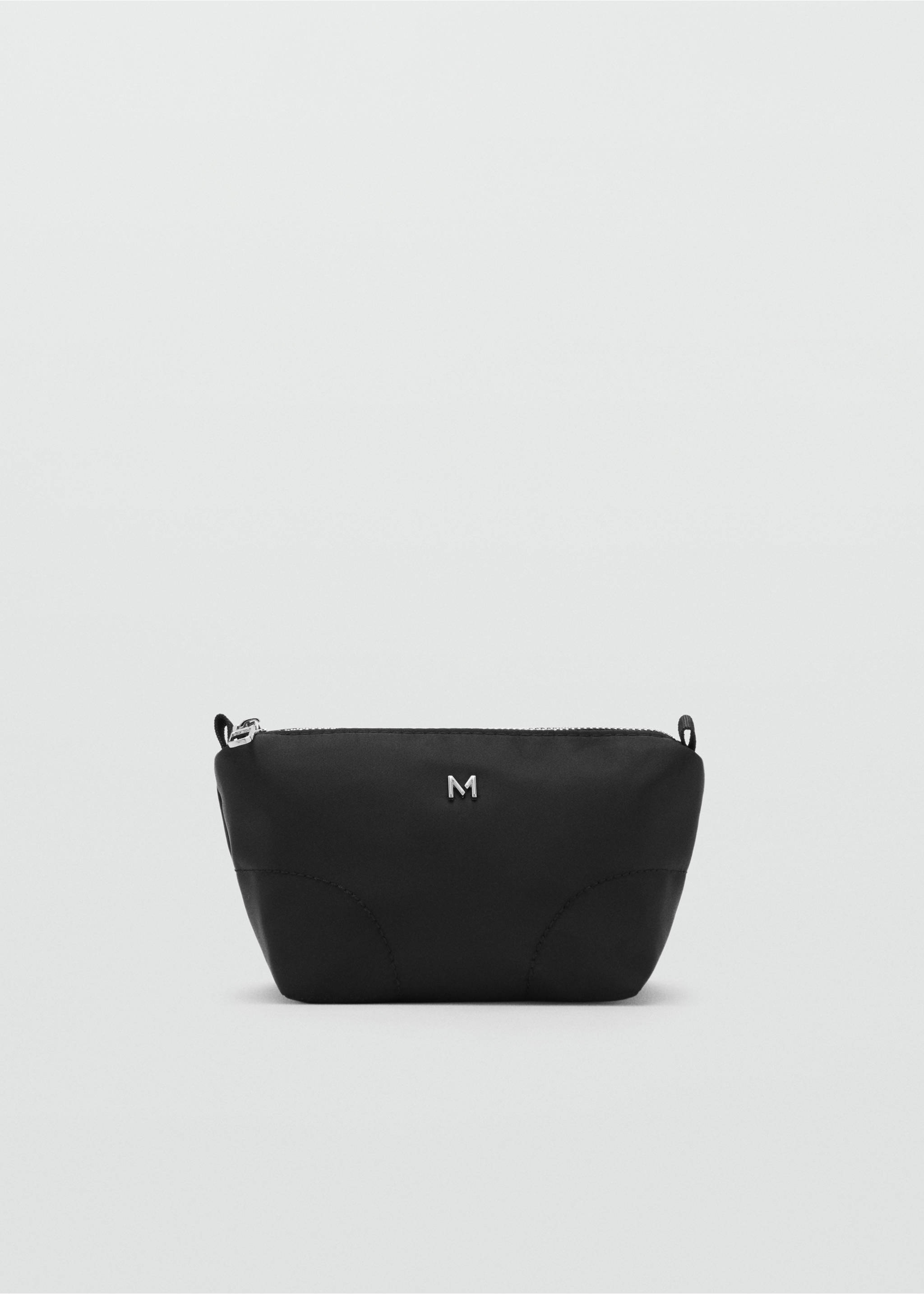 Zipped nylon cosmetics bag - Article without model, Black. Ref: 87063285-00.