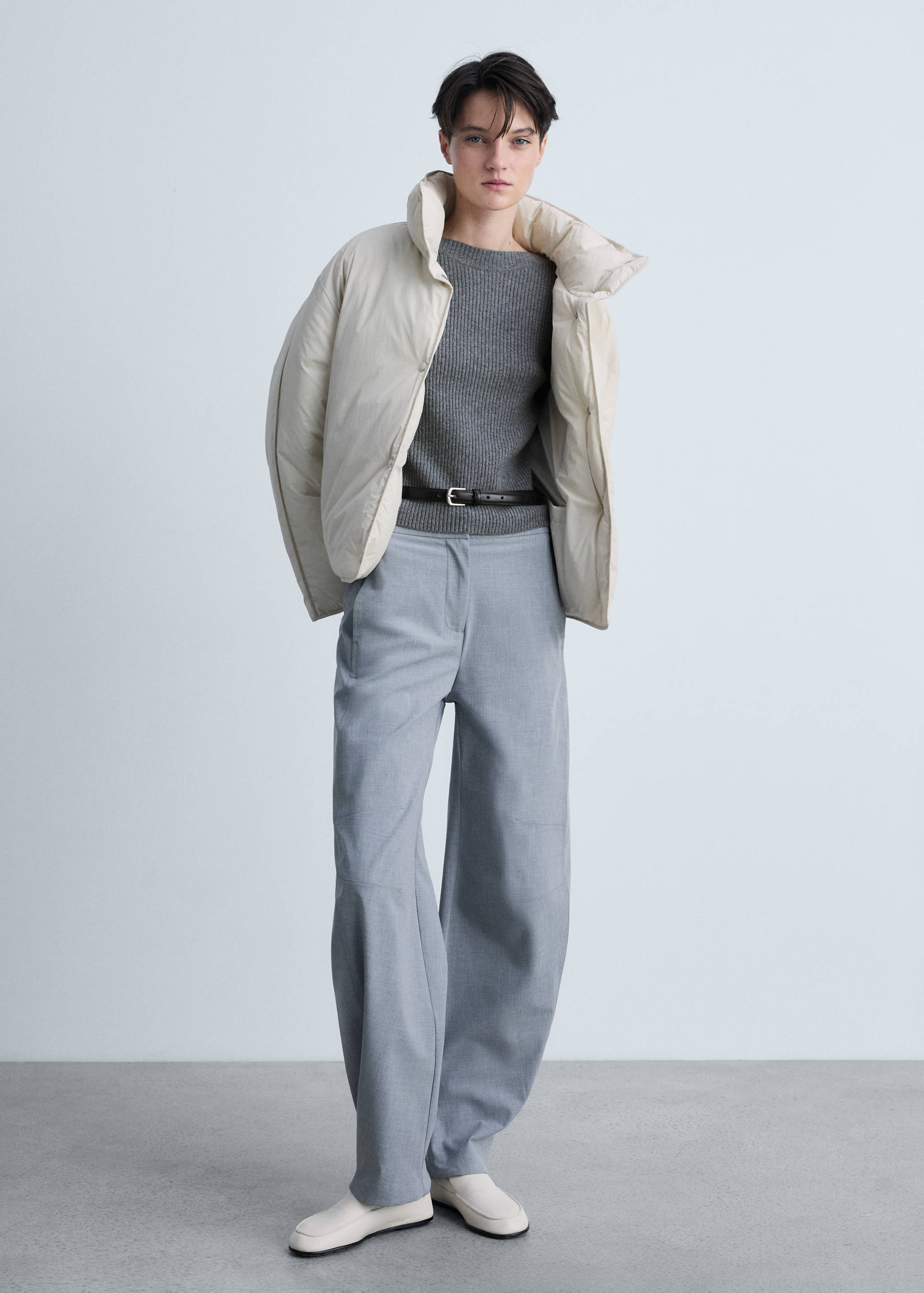 Boat neck ribbed sweater - General plane