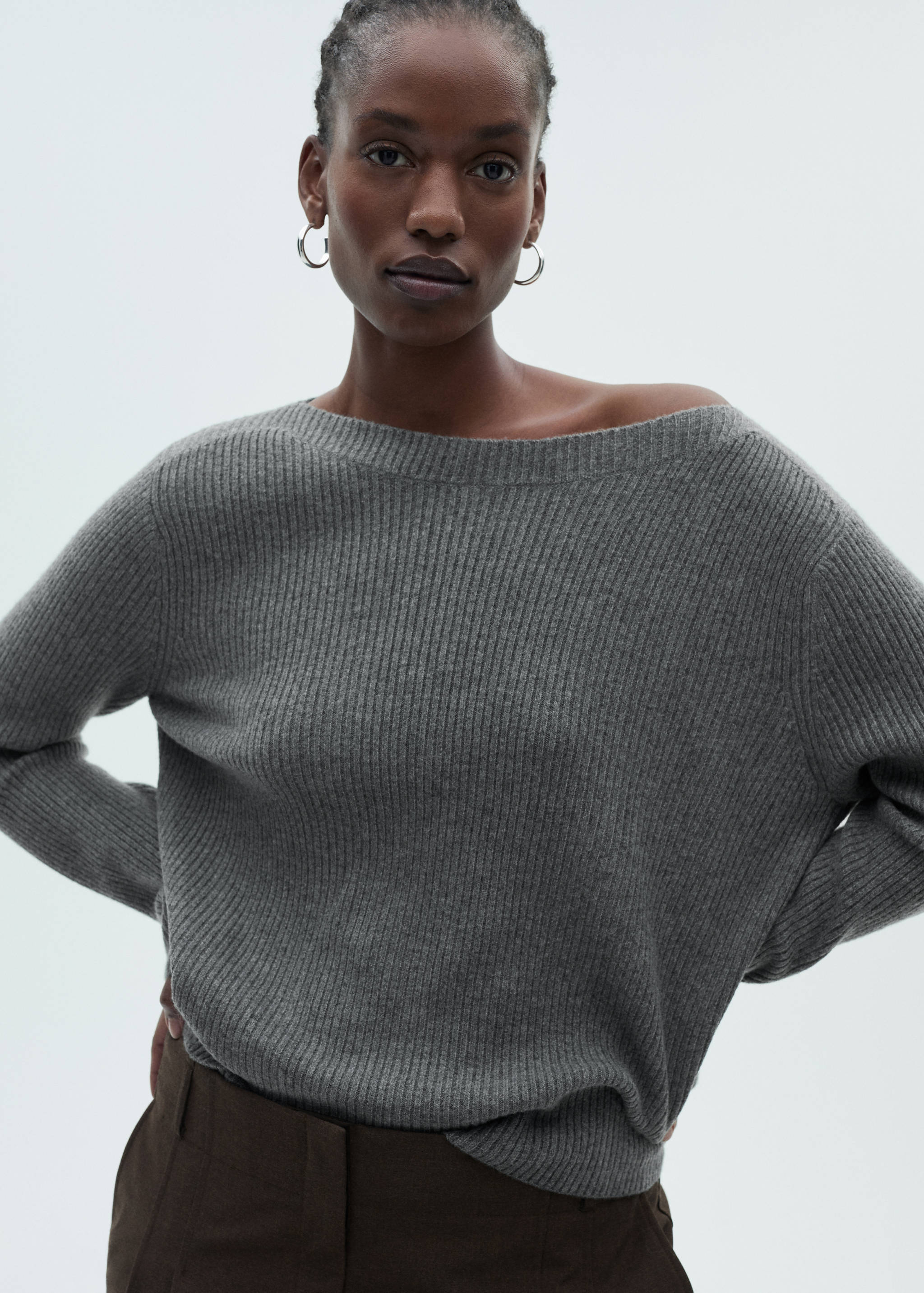 Boat neck ribbed sweater - Details of the article 5