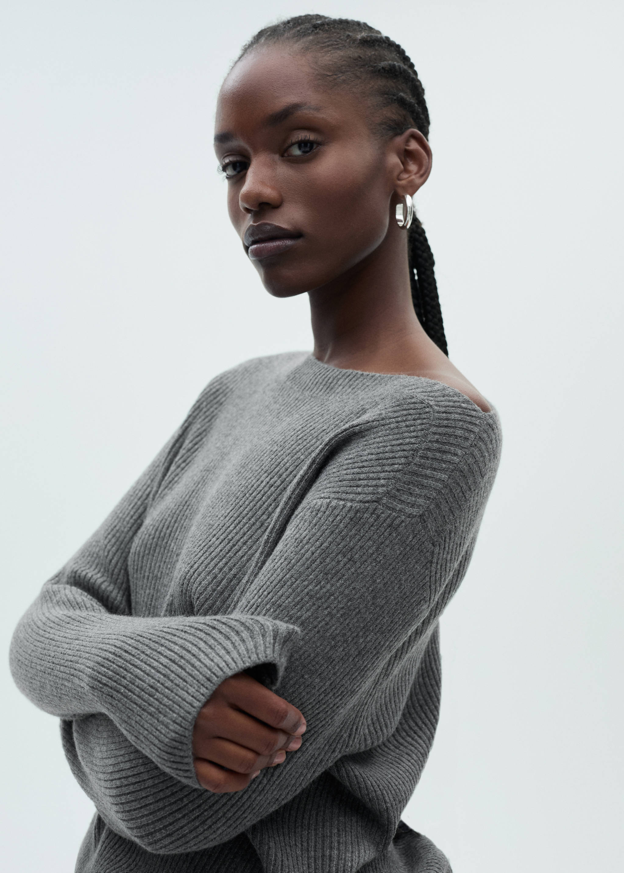 Boat neck ribbed sweater - Details of the article 4