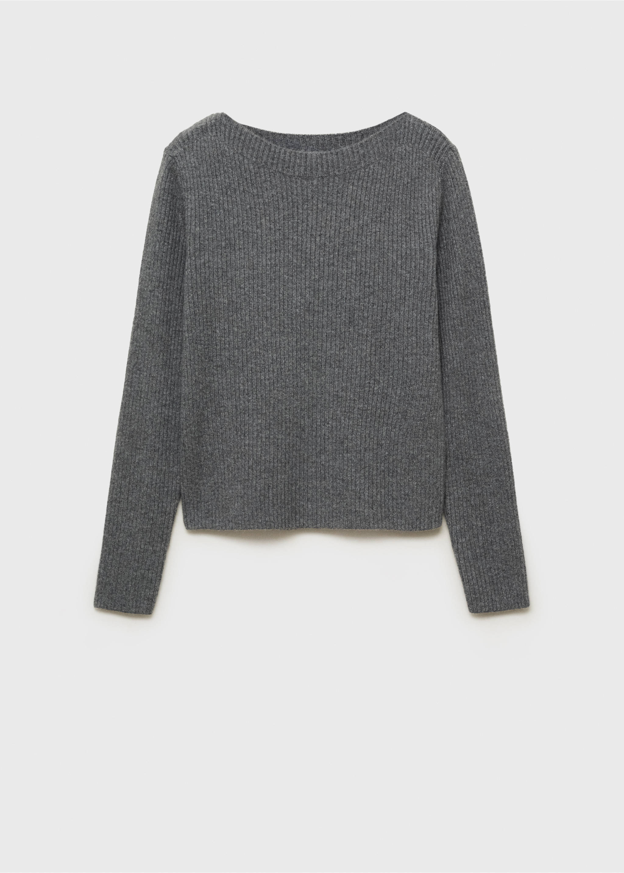 Pull-over côtelé col bateau - Article sans modèle, Gris anthracite. Ref: 87063286-00.