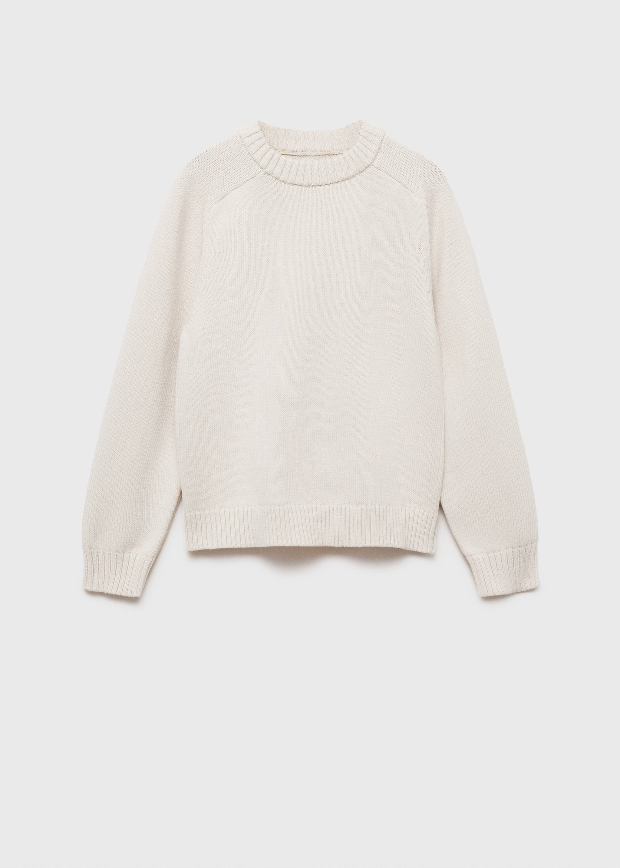 Knitted cotton sweater - Article without model, Ivory White. Ref: 87063287-00.