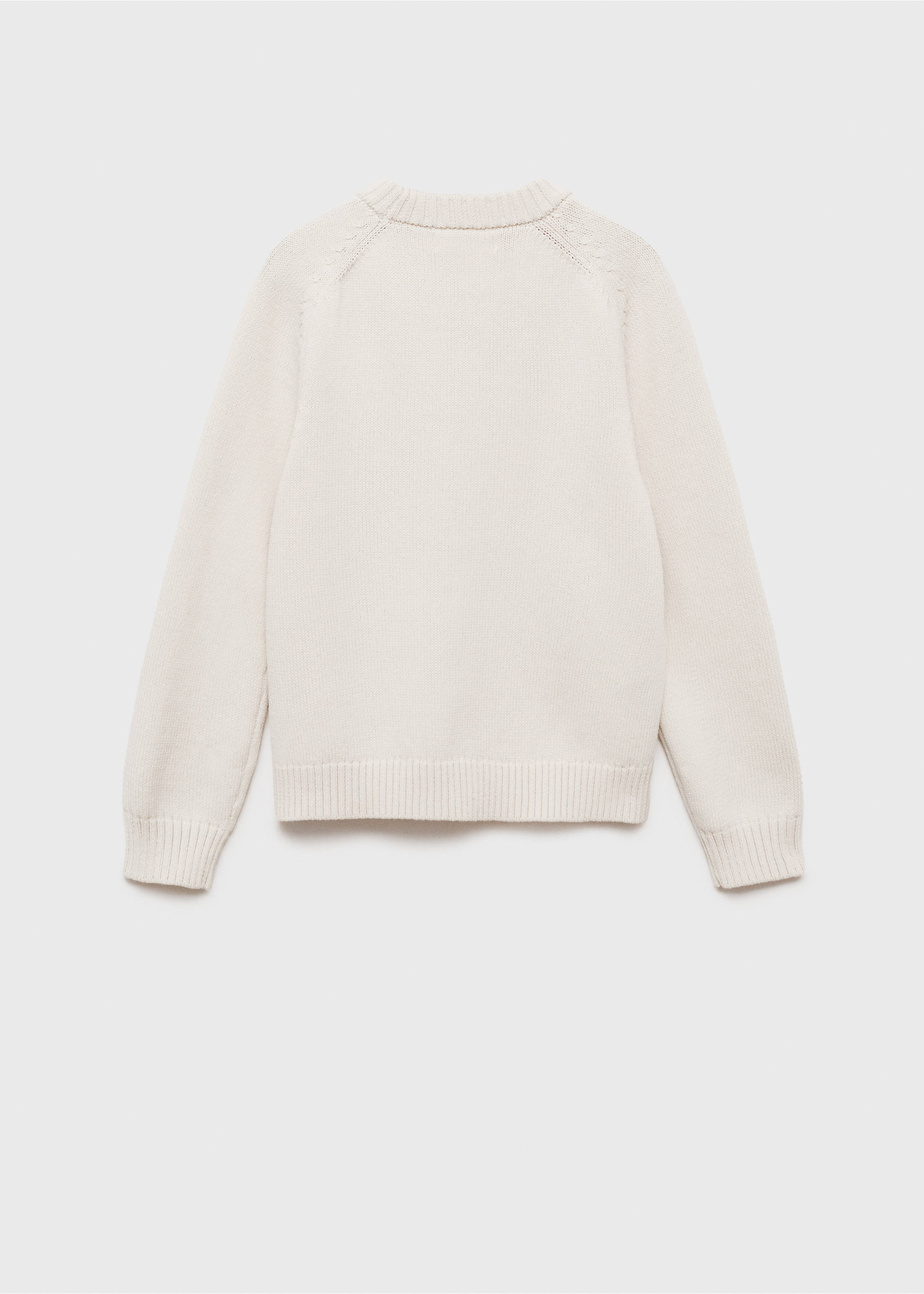 Knitted cotton sweater - Reverse of the article, Ivory White. Ref: 87063287-00.
