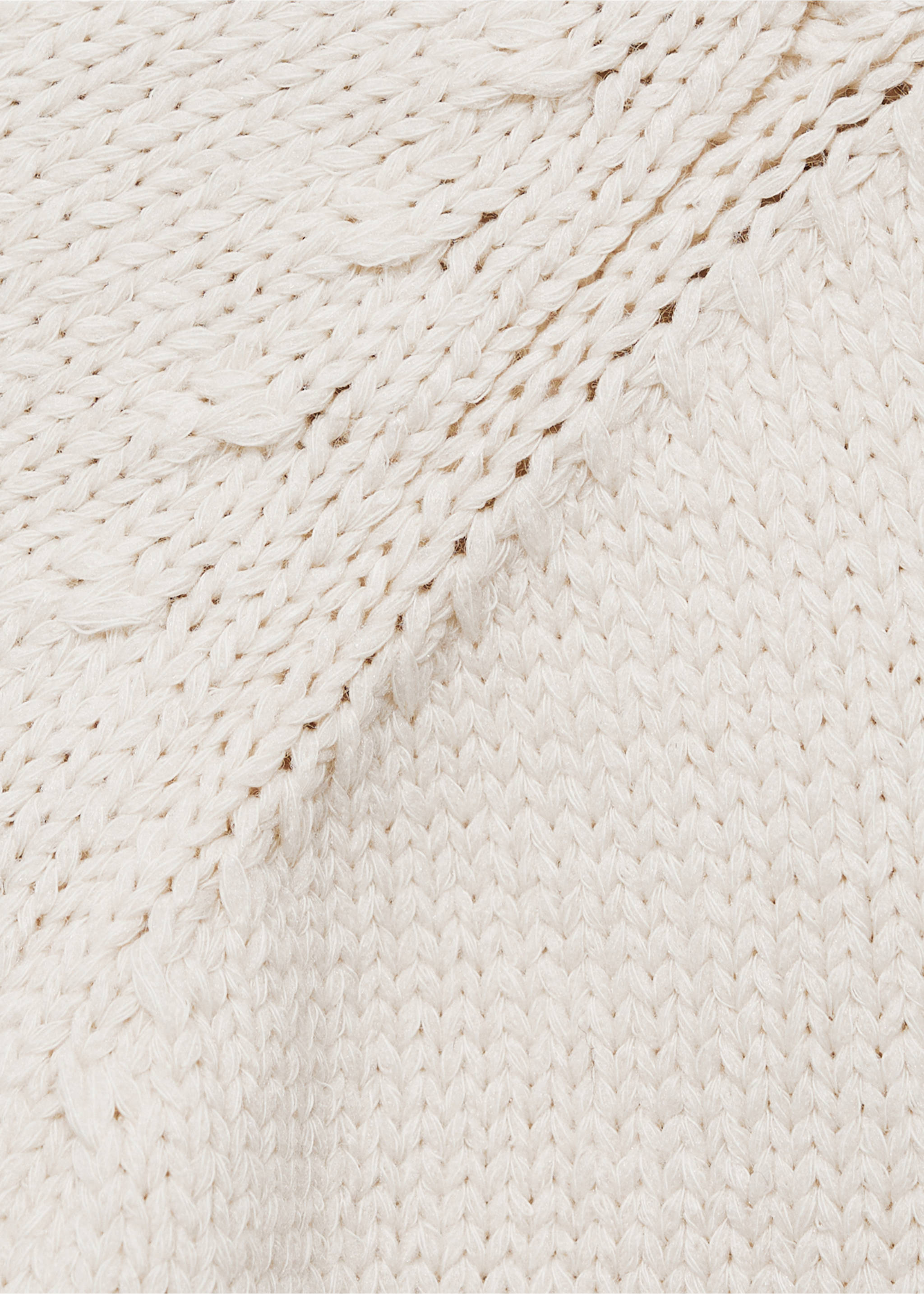 Knitted cotton sweater - Details of the article 0, Ivory White. Ref: 87063287-00.