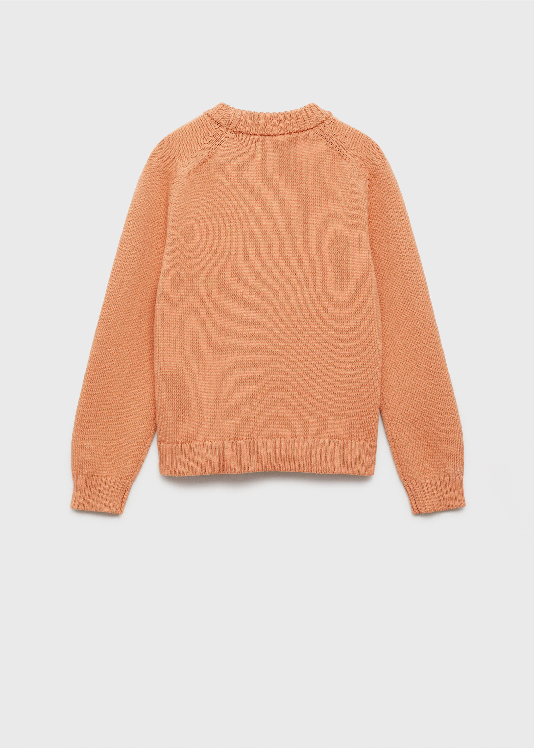 Knitted cotton sweater - Reverse of the article, Pastel Orange. Ref: 87063287-00.