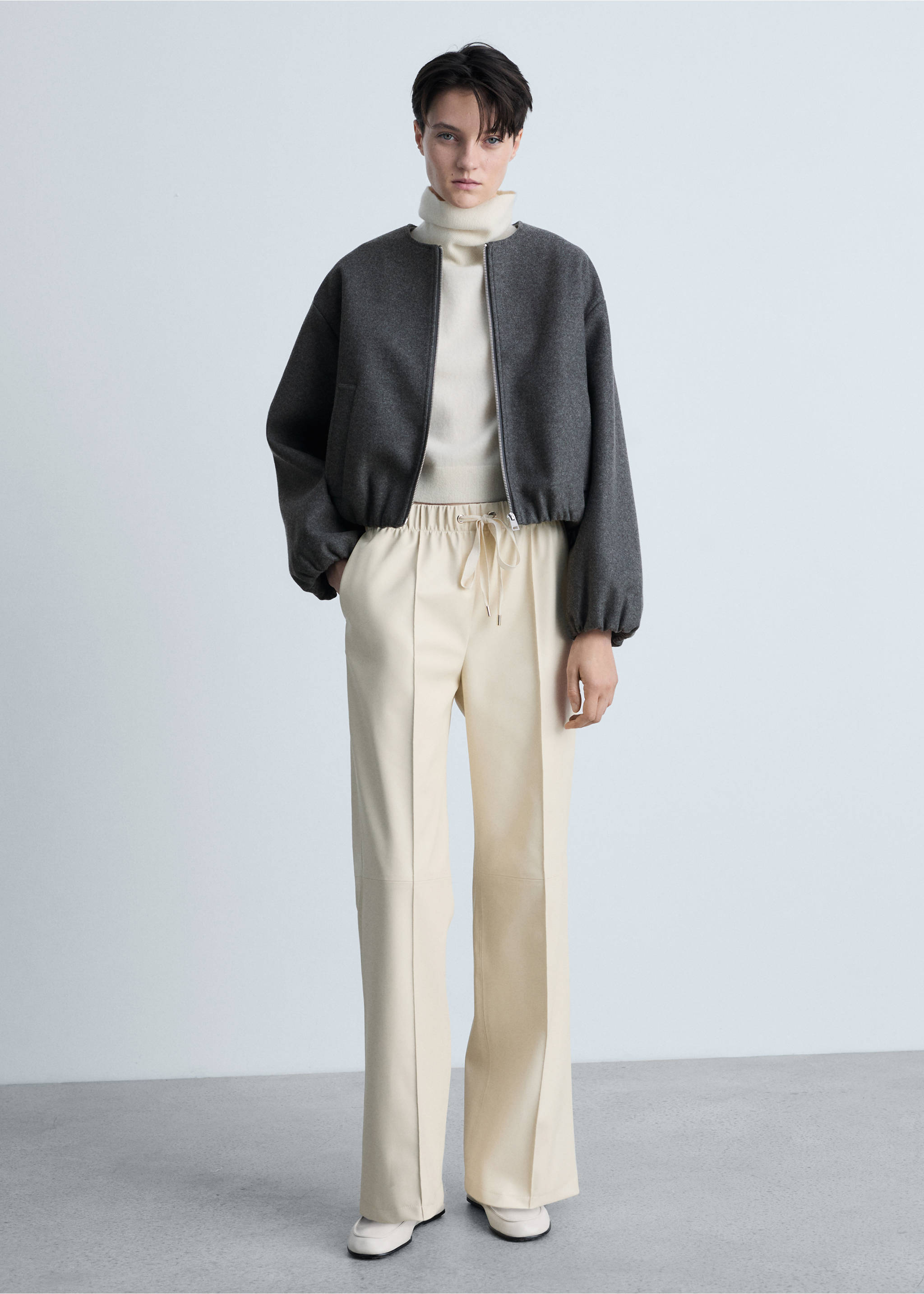 Gathered bomber jacket - General plane, Grey. Ref: 87063290-00.