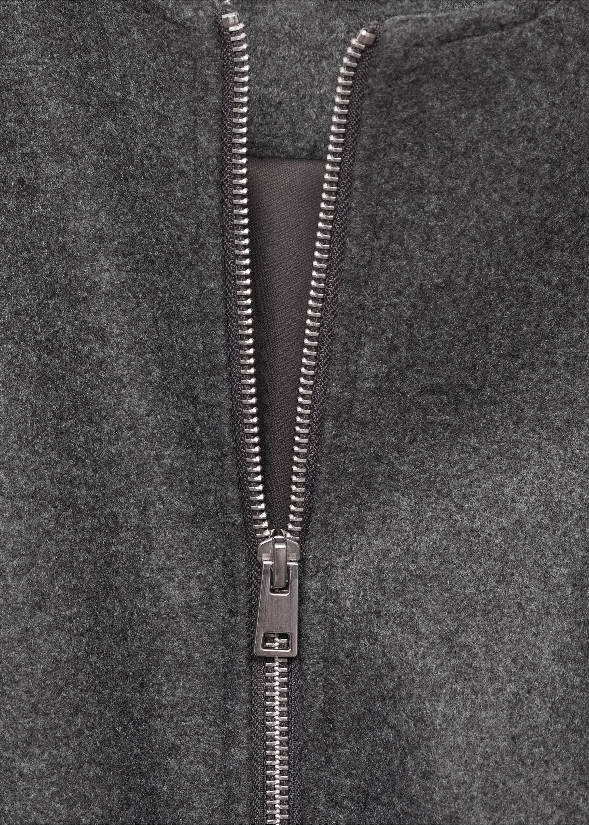 Gathered bomber jacket - Details of the article 8, Grey. Ref: 87063290-00.