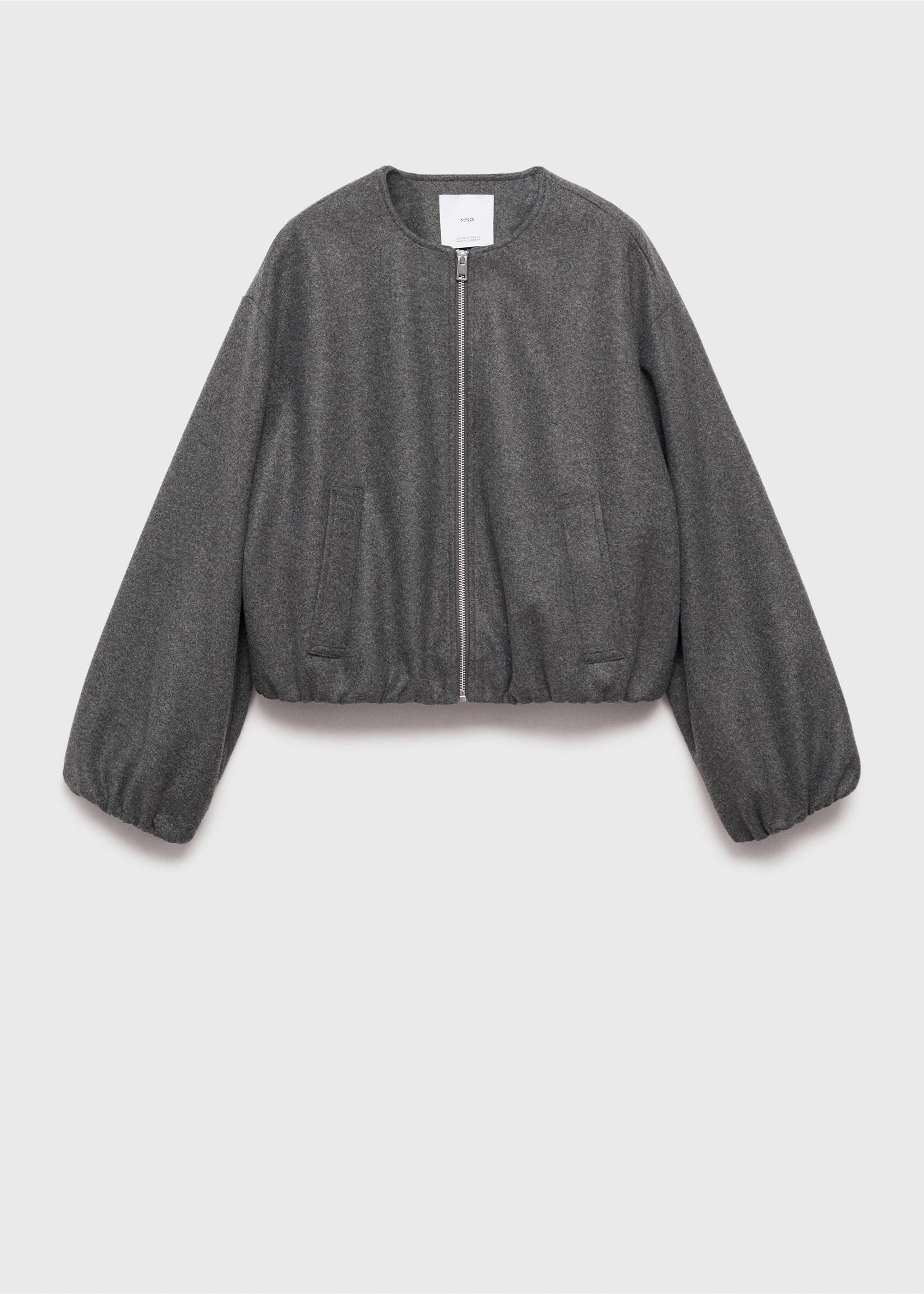 Gathered bomber jacket - Article without model, Grey. Ref: 87063290-00.