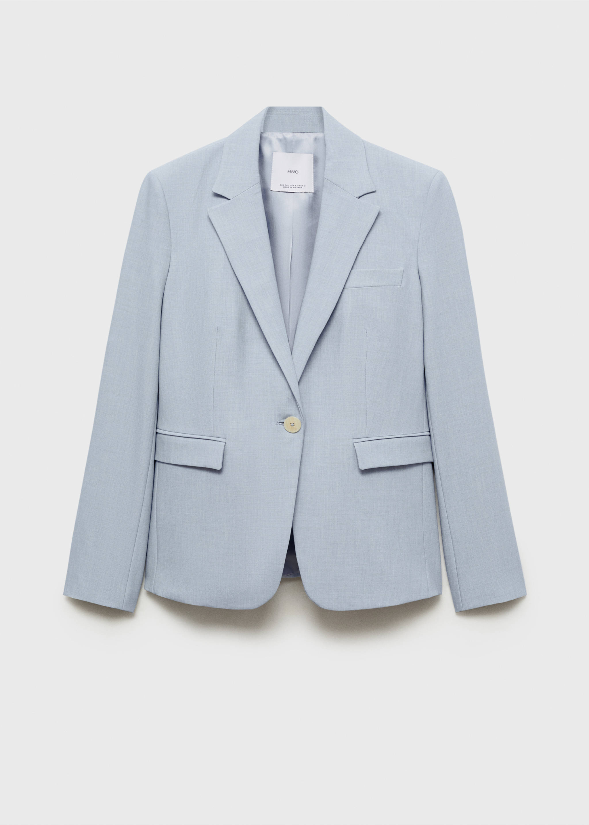 Fitted suit blazer - Article without model, Sky Blue. Ref: 87063292-00.