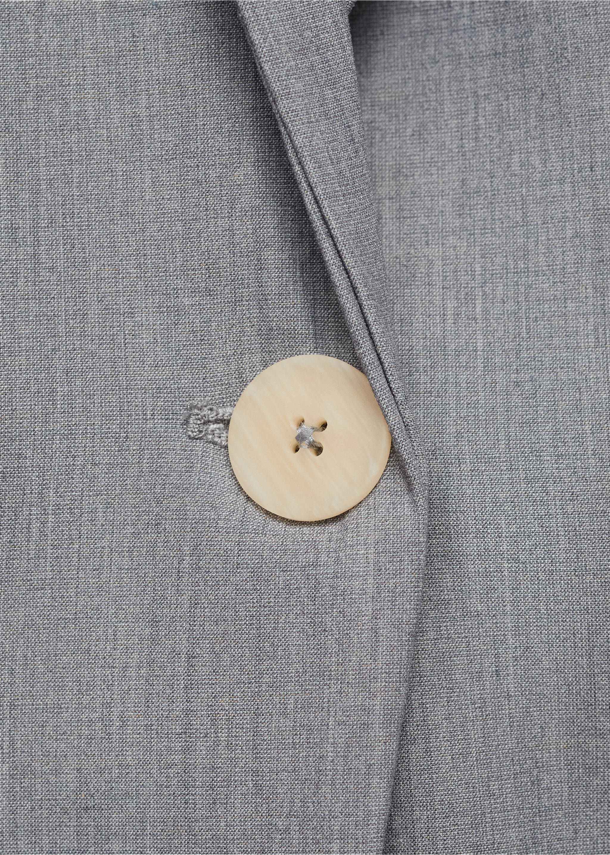 Fitted suit blazer - Details of the article 8, Grey. Ref: 87063292-00.