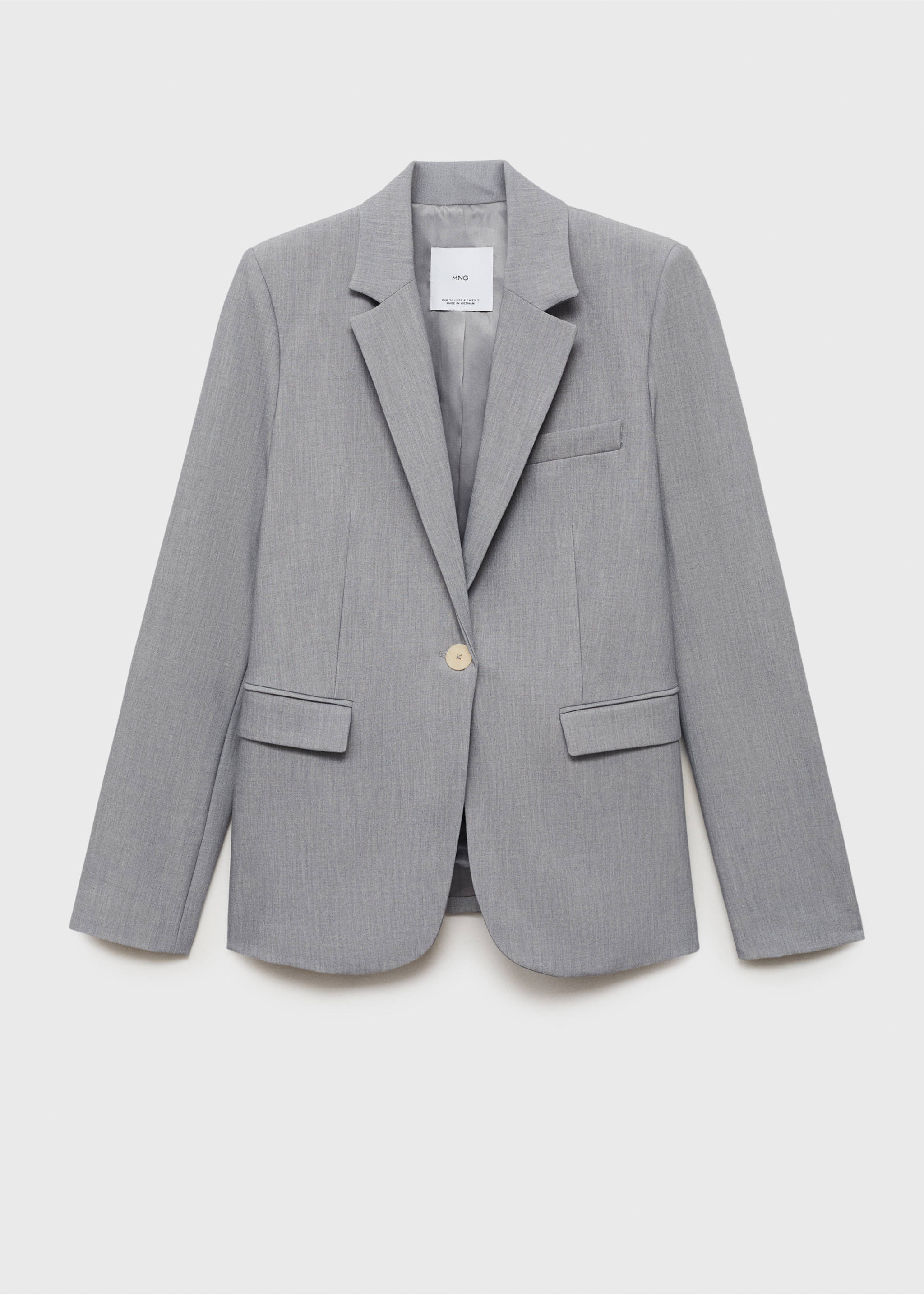 Fitted suit blazer - Article without model, Grey. Ref: 87063292-00.