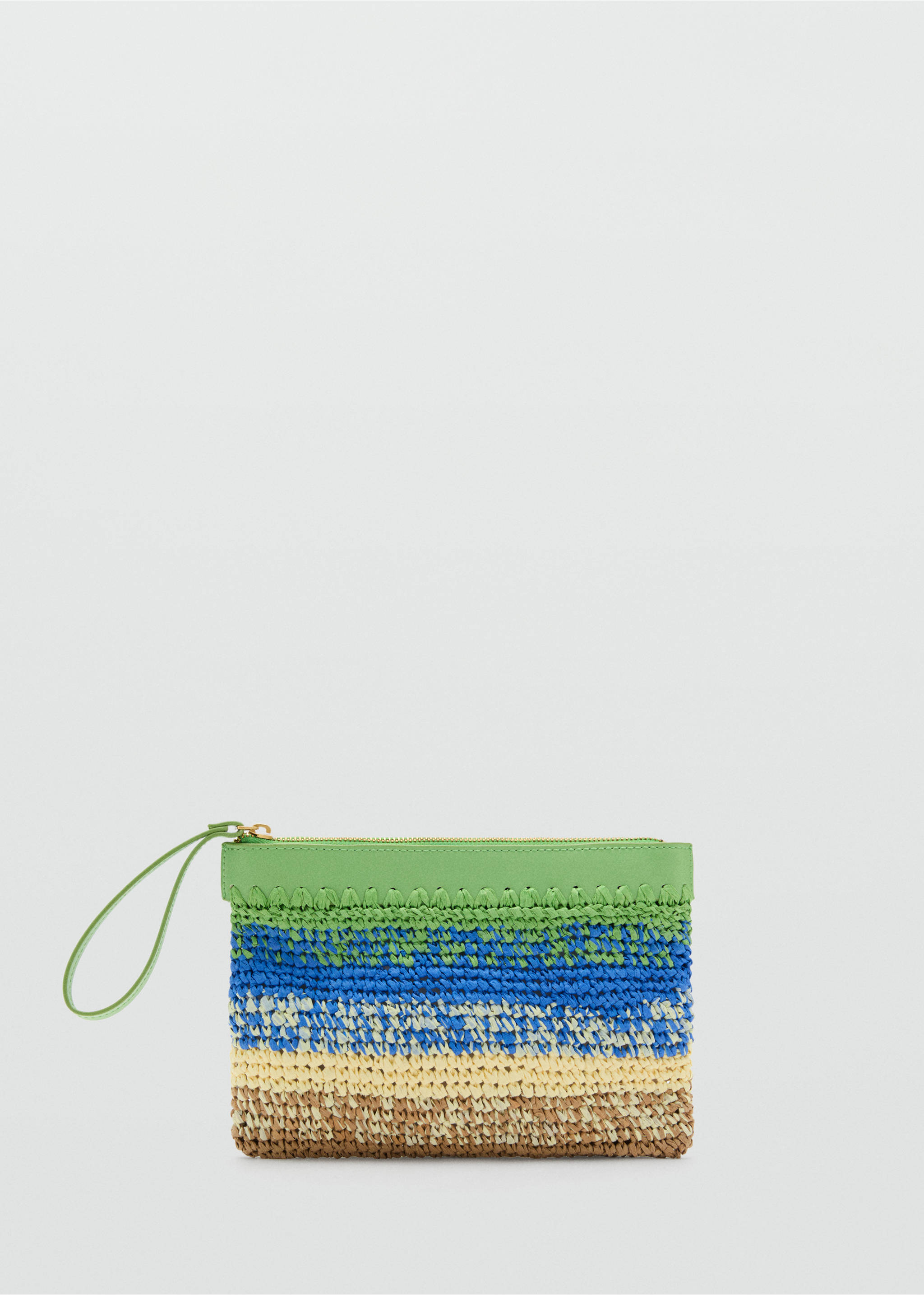Natural fibre degradé clutch - Article without model, Green. Ref: 87063298-00.