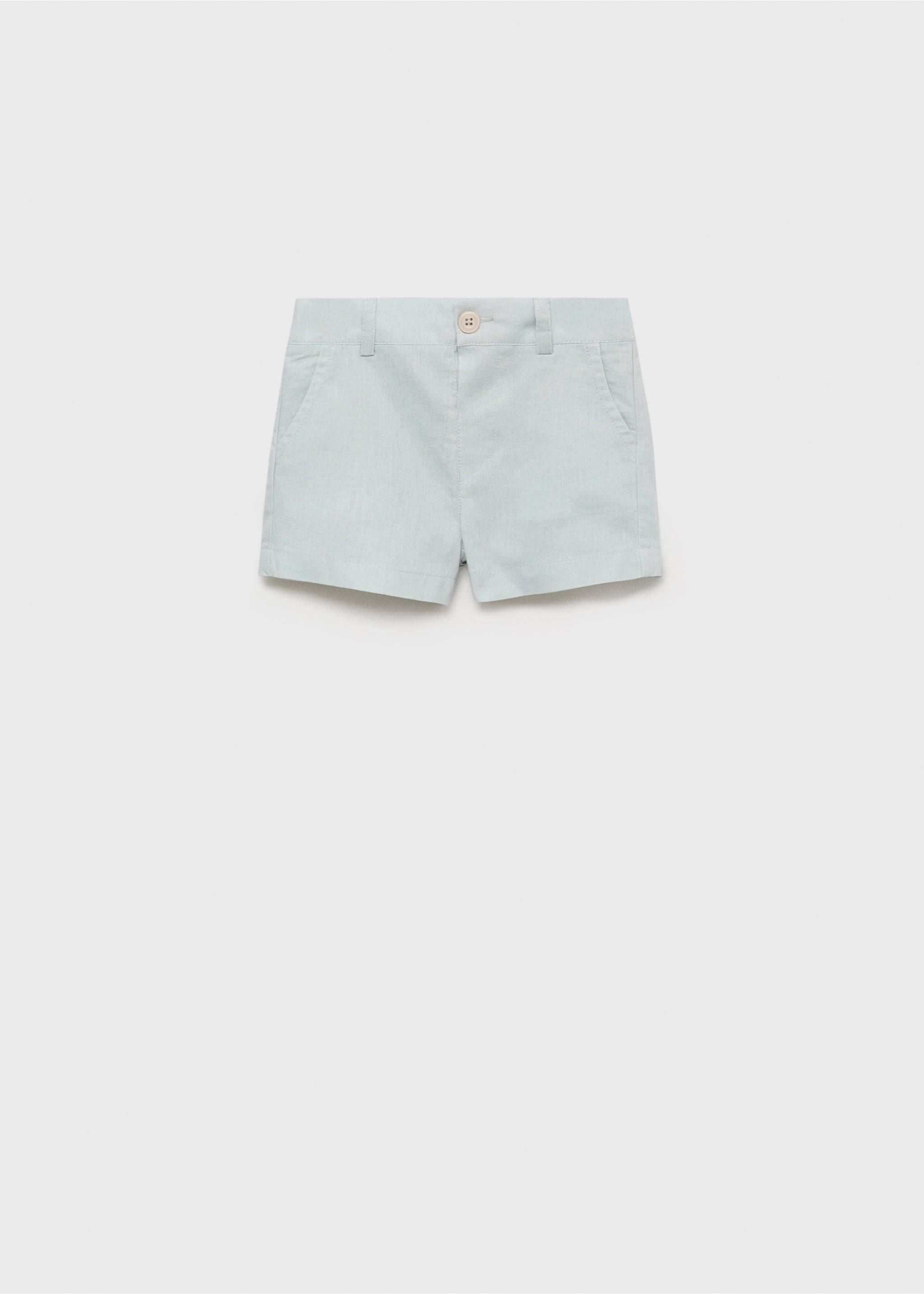 Linen-blend Bermuda shorts - Article without model, Sky Blue. Ref: 87063634-00.