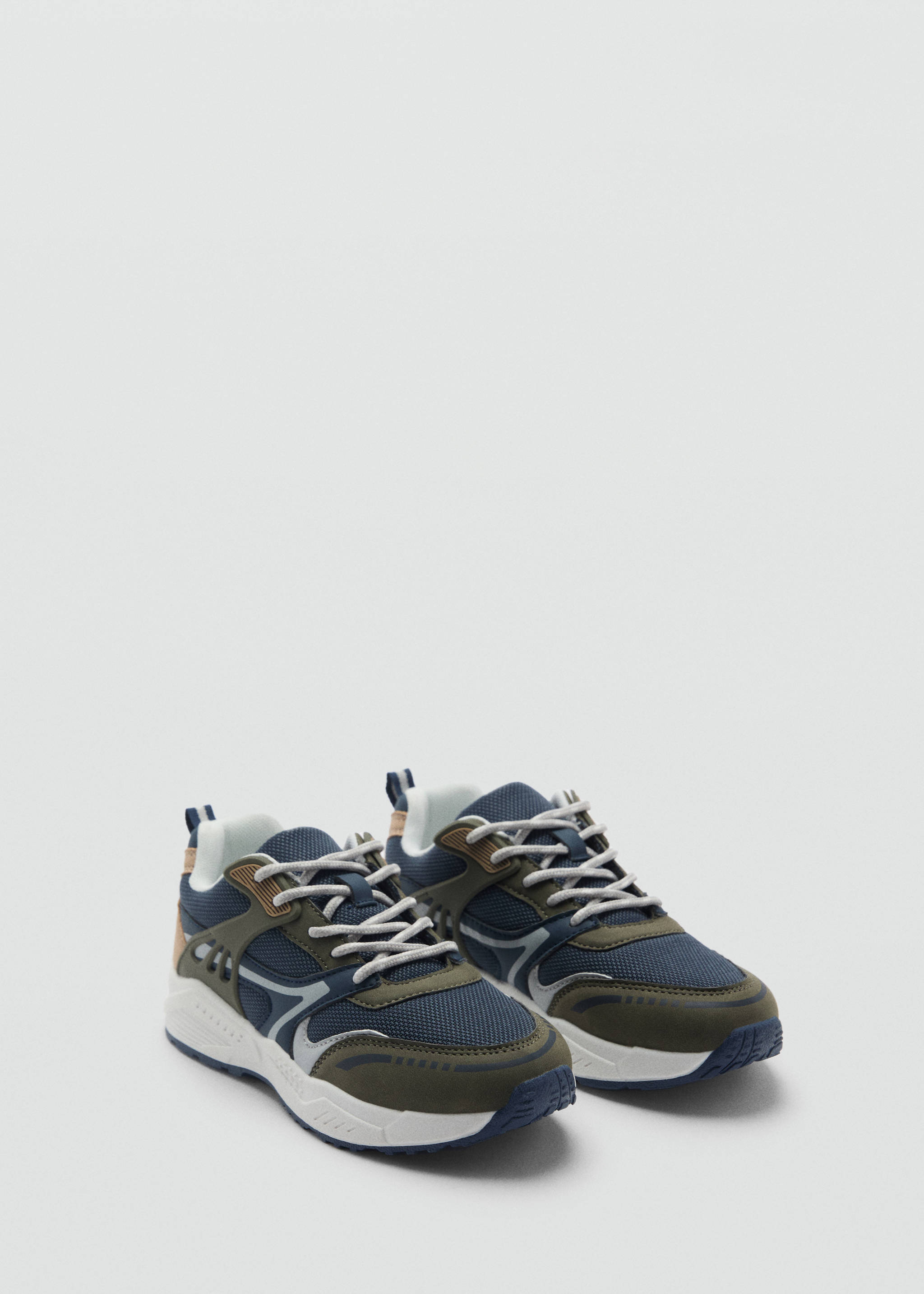 Combined sneakers with laces - Medium plane