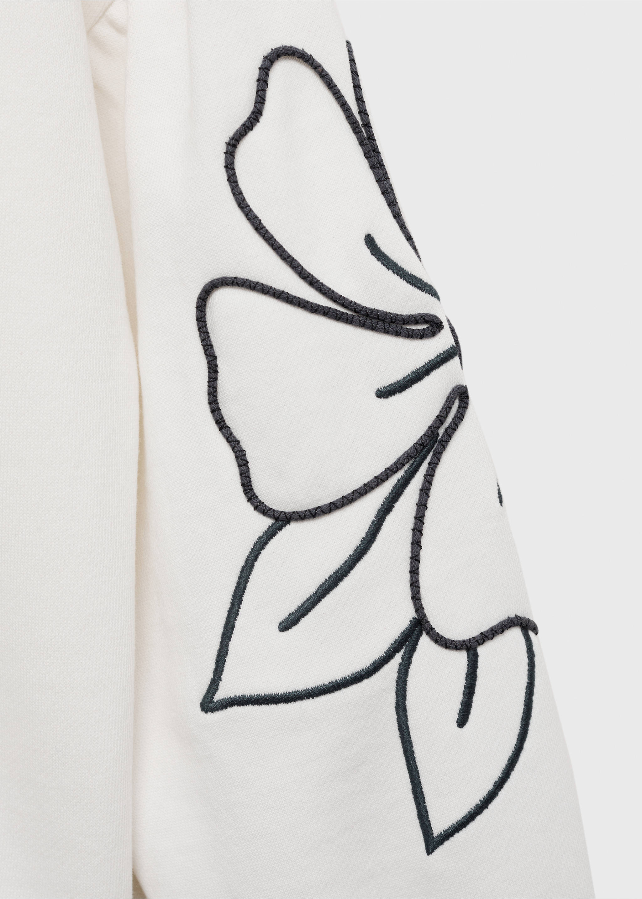 Floral embroidered sweatshirt - Details of the article 8, Off White. Ref: 87063643-00.